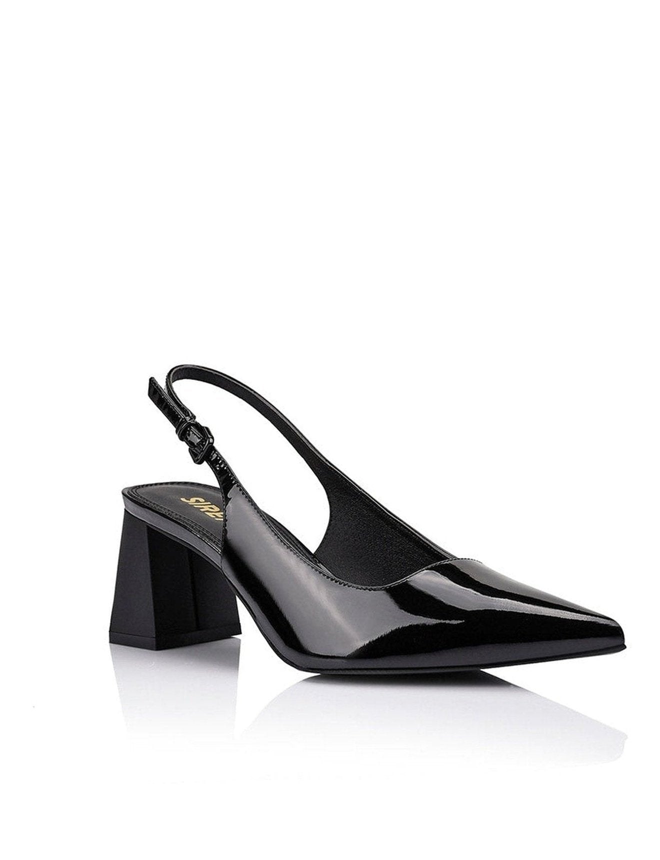 Yarra Pointed Toe Slingback Heels - Black Patent Leather Pumps for Women | Elegant Dress Shoes for Office, Party & Special Occasions