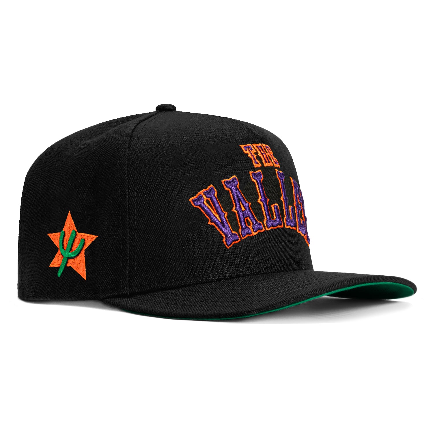 New Era 9Seventy Phoenix Suns City Edition Logo Patch Snapback Hat - The Valley Stretch Adjustable Cap in Black, Purple & Orange | NBA Basketball Fan Gear, Streetwear Fashion Accessory