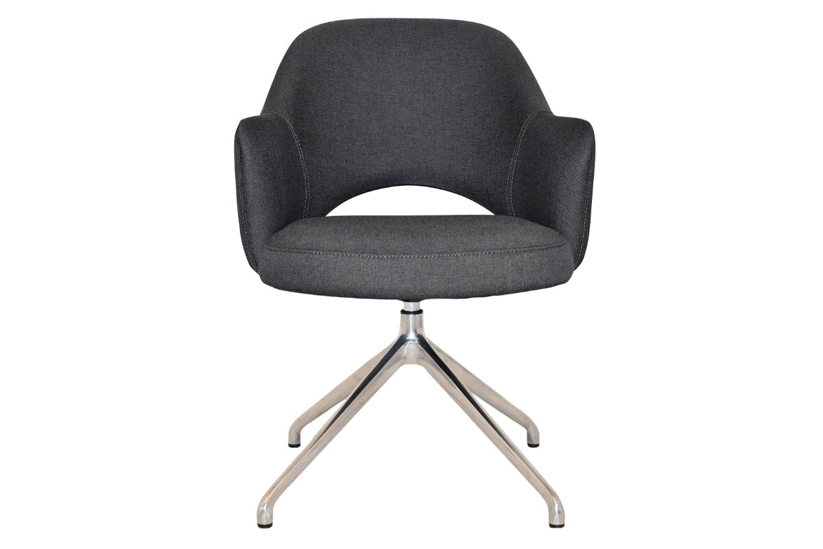 EZ Hospitality Cairo Indoor Armchair with Metal Base - Polished Aluminum Trestle for Living Room, Office, or Lounge Comfortable Seating