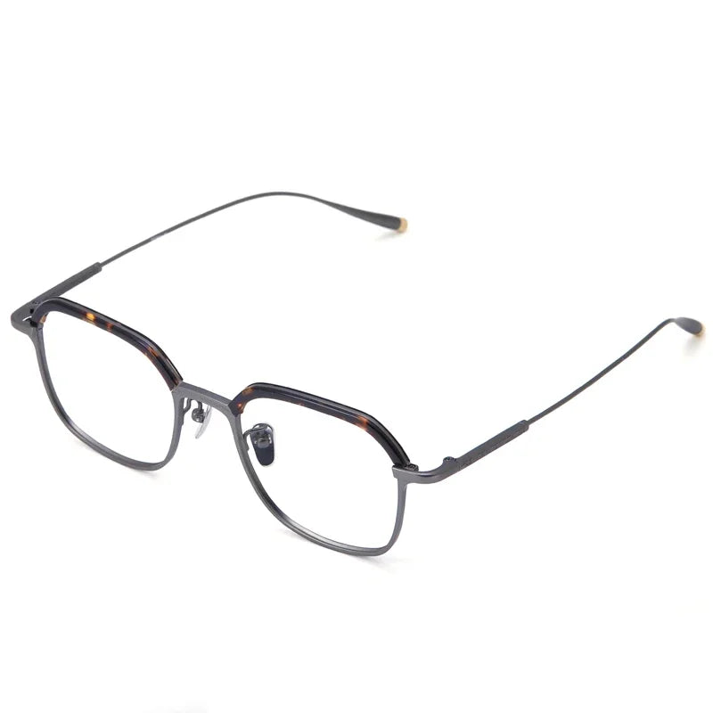 Aror Unisex Full Rim Square Titanium Acetate Eyeglasses - Lightweight Durable Frames for Men & Women (495051) | Perfect for Reading, Work & Everyday Use