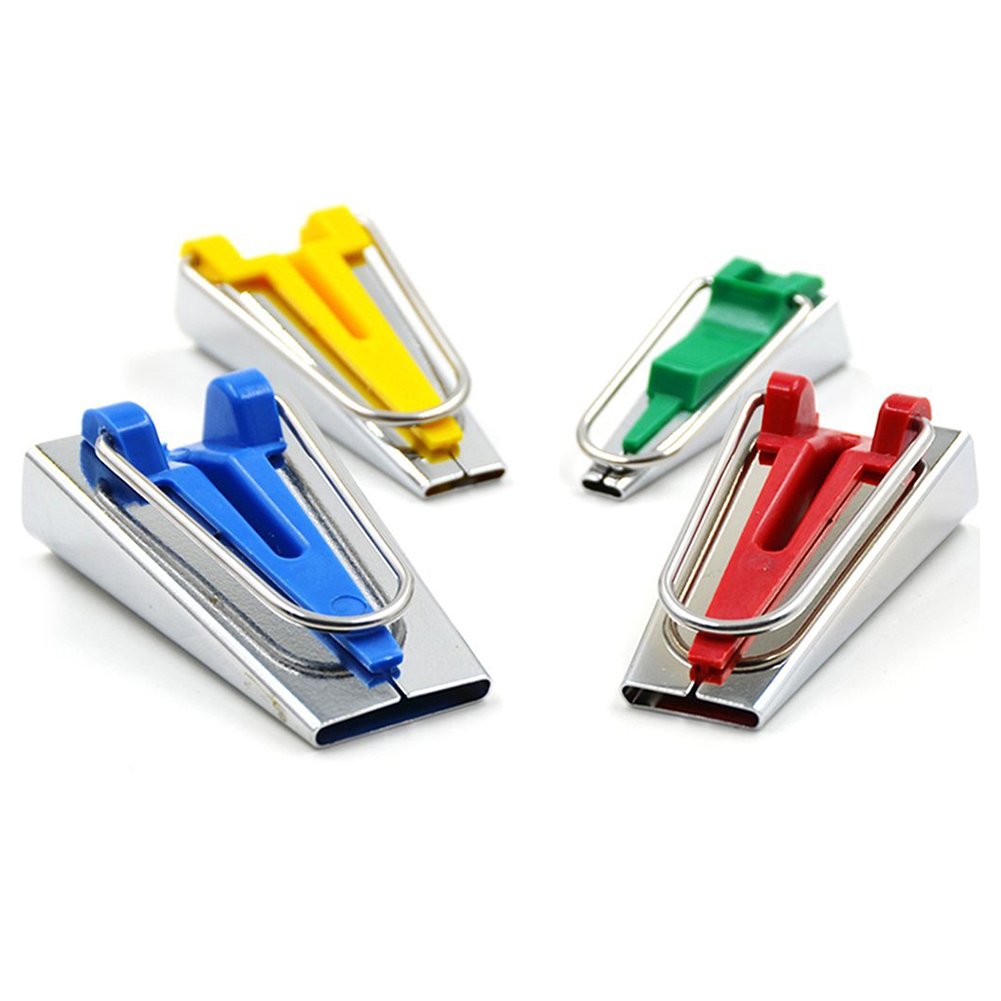 YEQIN 6MM/12MM/18MM/25MM Bias Tape Maker Tool Kit Set - 4 Sizes Fabric Binding Tools for DIY Sewing, Quilting & Dressmaking - Perfect for Creating Professional Edges on Garments, Home Decor and Craft Projects