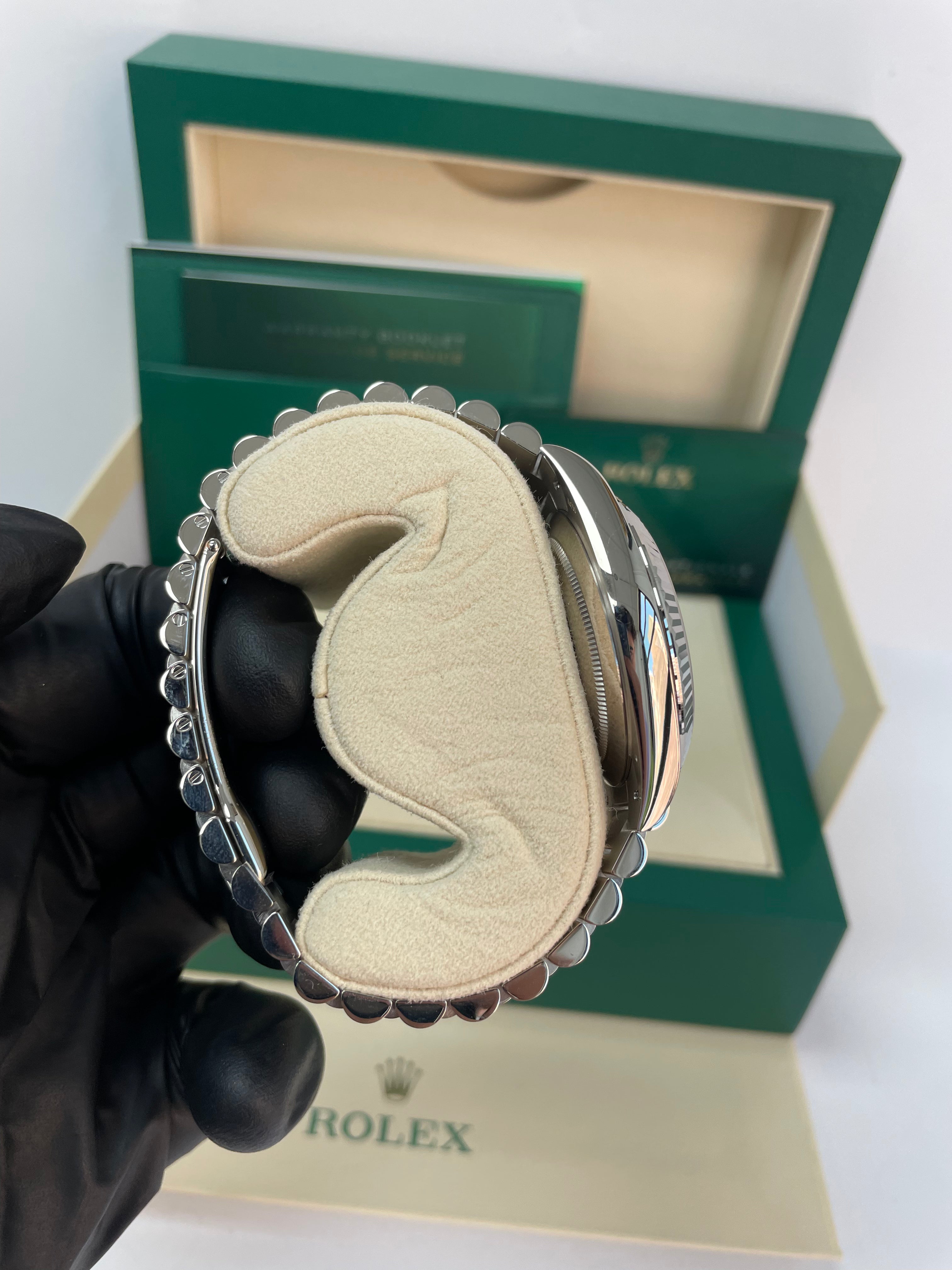 Rolex Day-Date 40mm 18K White Gold Watch with White Roman Dial, Fluted Bezel & President Bracelet (Ref. 228239) - Luxury Dress Watch for Business & Formal Occasions