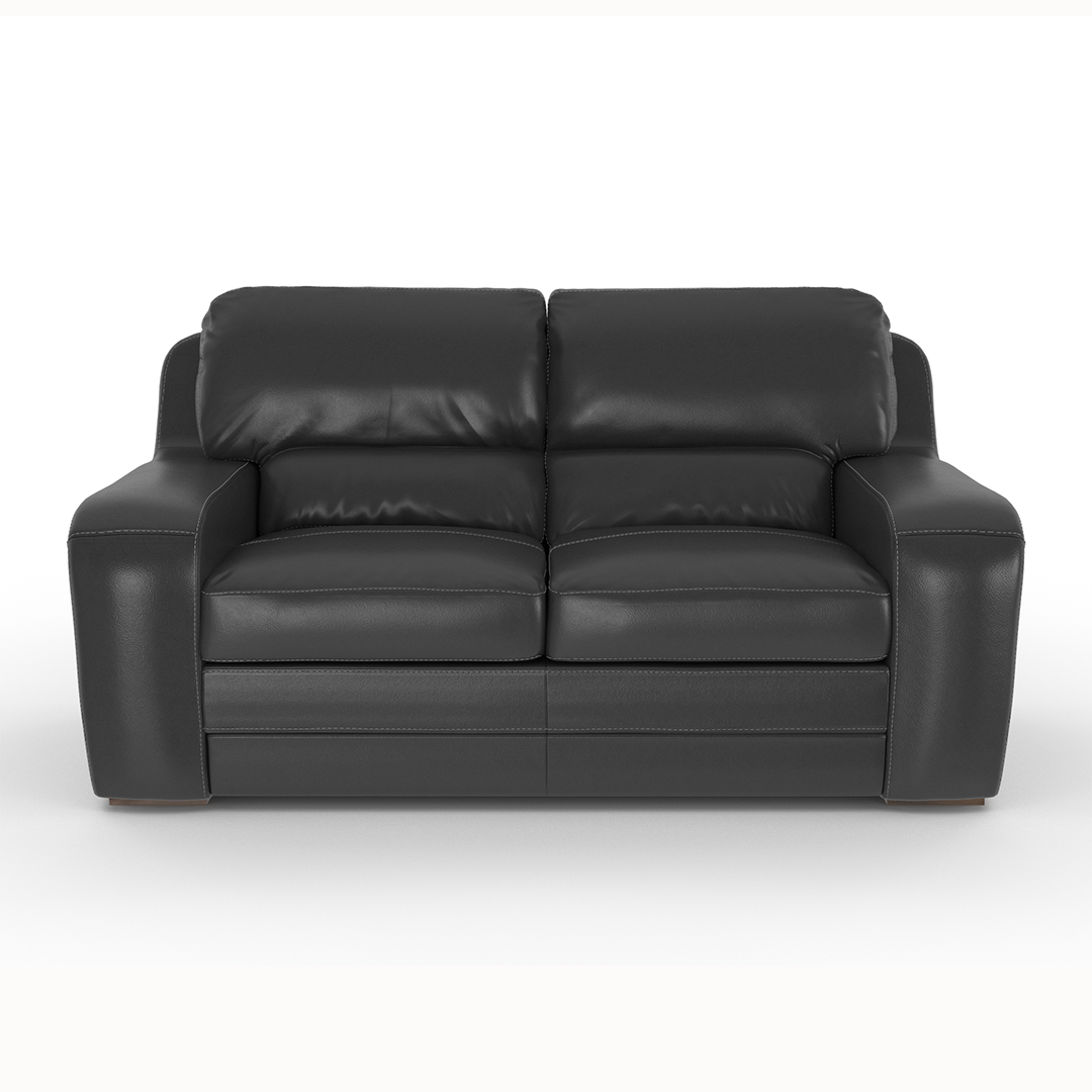 Boise Leather Loveseat Sofa - Genuine Leather 2-Seater Couch for Living Room, Office & Lounge - Comfortable Modern Furniture for Small Spaces