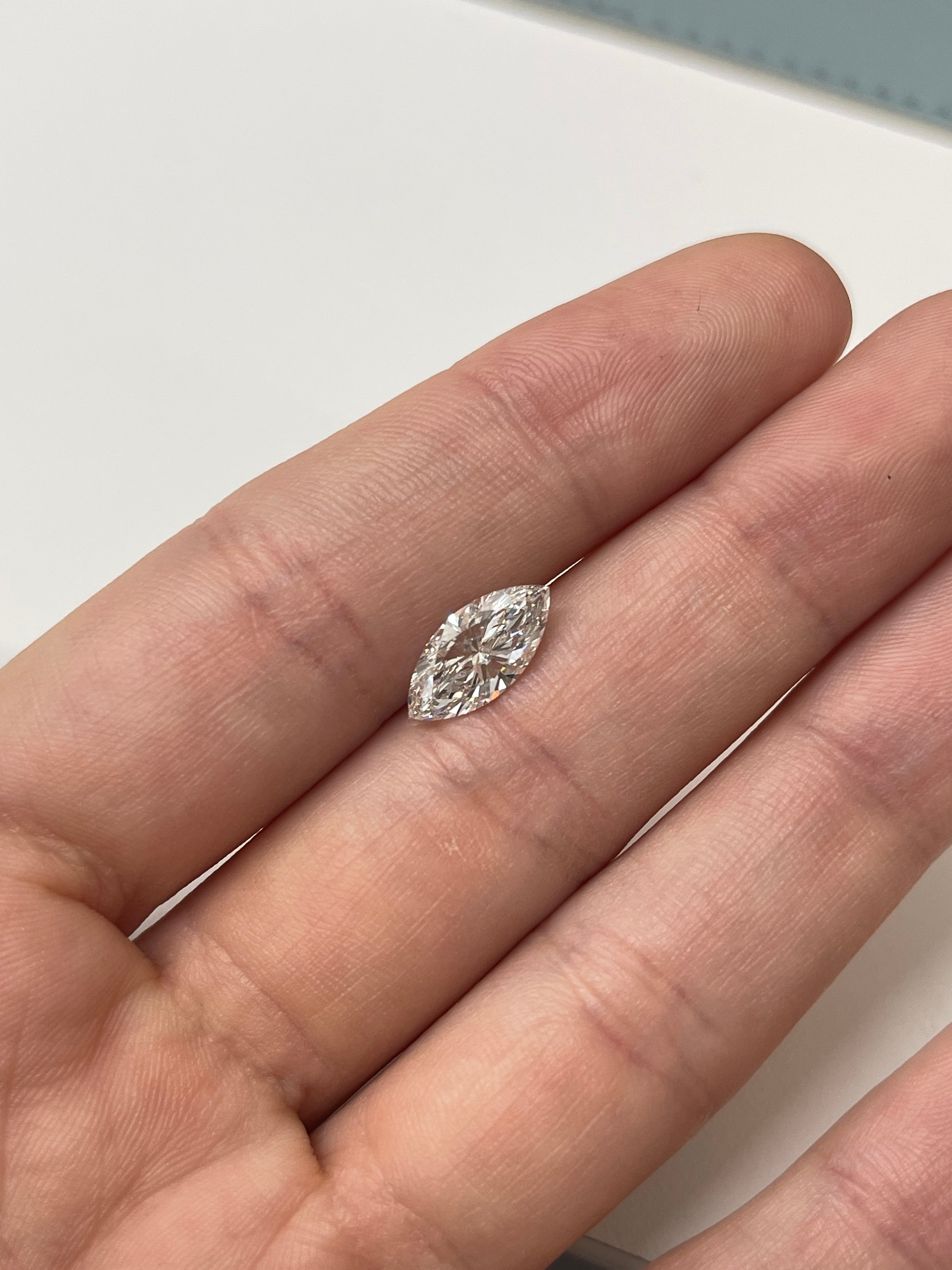 2.04 Carat F Color VVS1 Clarity Lab-Grown Marquise Diamond for Engagement Rings & Fine Jewelry