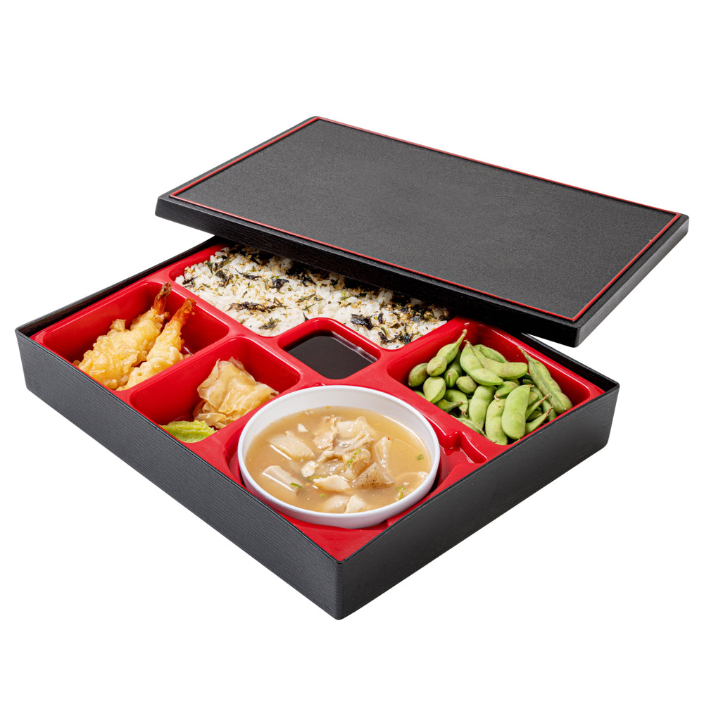 Premium Japanese Bento Box - Large 6-Compartment Lunch Container with Bowl (12.25