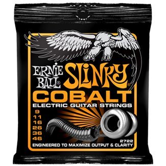 Ernie Ball P02722 Cobalt Hybrid Slinky Electric Guitar Strings 9-46 Gauge (7 Pack) - Best for Rock, Blues & Metal Performances, Studio Recording & Live Shows
