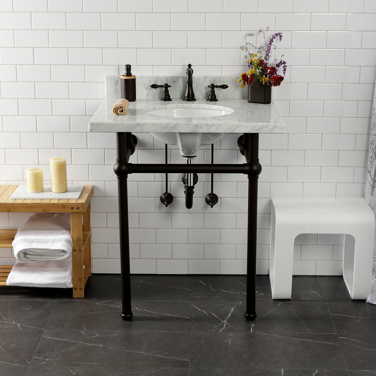 American Classic FSC1975ACL Oil Rubbed Bronze Widespread Bathroom Faucet - 3 Hole Deck Mount with 2 Handles & Pop Up Drain - Perfect for Bathroom Vanity and Powder Room Remodeling