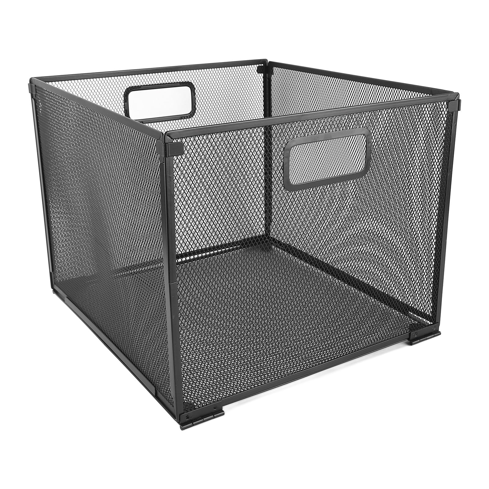 Foldable Iron Mesh File Basket - Space-Saving & Durable Organizer for Home, Office, Kitchen, or Dorm - Perfect for Documents, Magazines, and Office Supplies