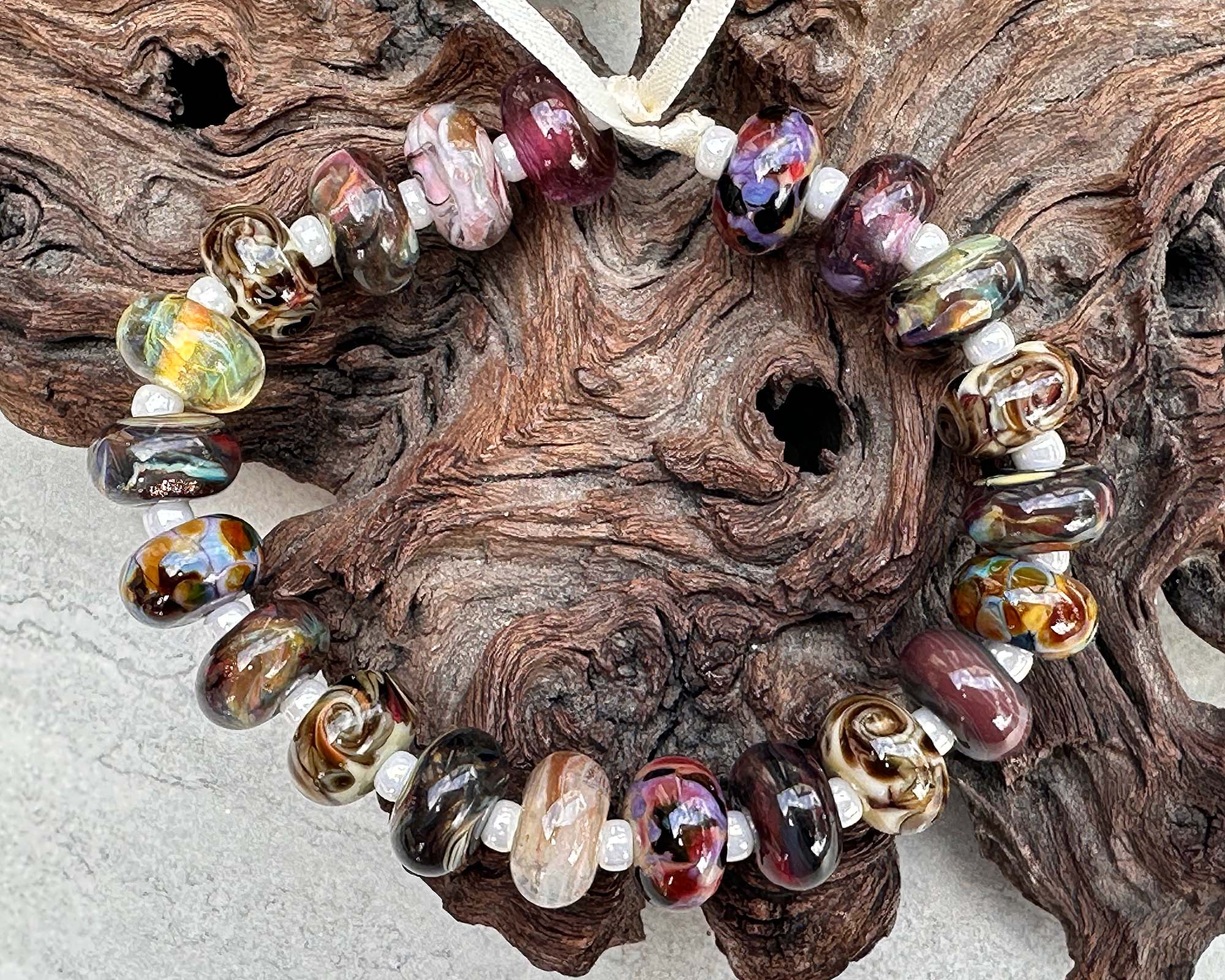 21pcs Brown Orphan Lampwork Glass Beads Set for Jewelry Making, DIY Bracelets & Necklaces - Perfect for Crafting, Beading Projects & Gift Giving