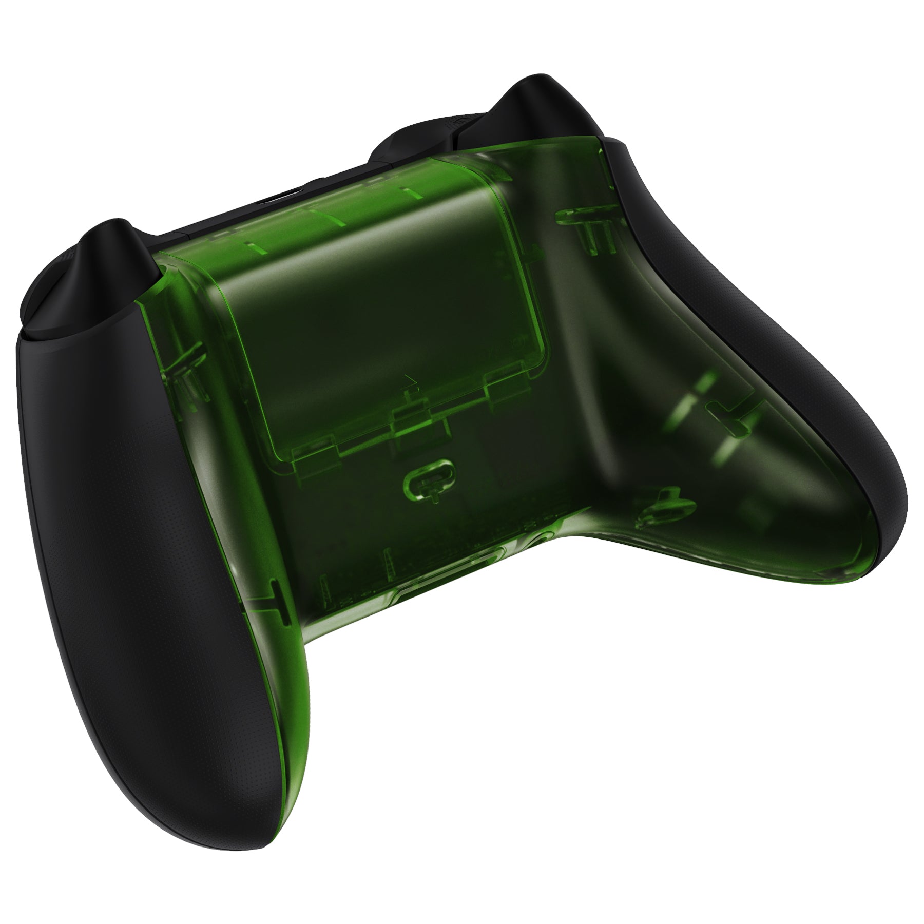 eXtremeRate Clear Green Custom Bottom Shell & Battery Cover for Xbox Series S/X Controller - DIY Replacement Backplate for Xbox Core Controller Model 1914 - Perfect for Gaming, Customization & Controller Repair (Controller & Side Rails Not Included) - BX3M503