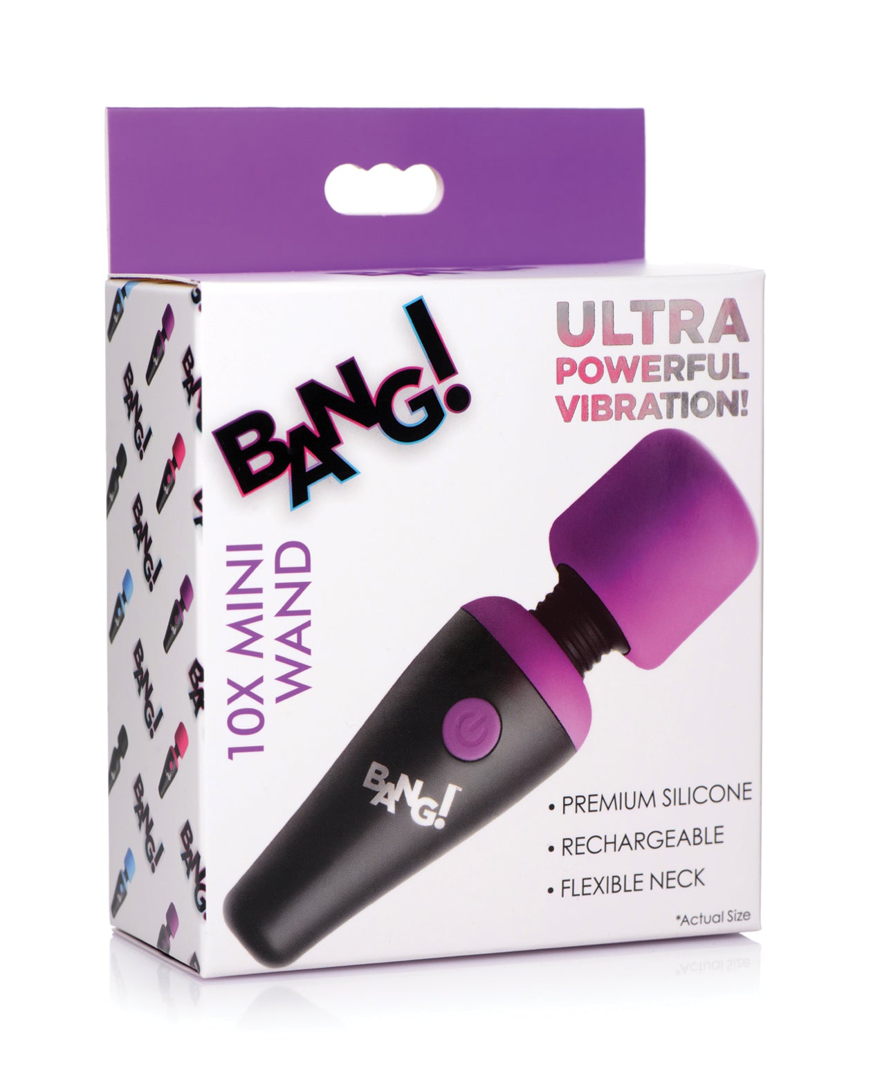 10X Powerful Rechargeable Mini Vibrating Massage Wand - Purple Silicone Personal Massager for Muscle Relaxation & Intimate Use
