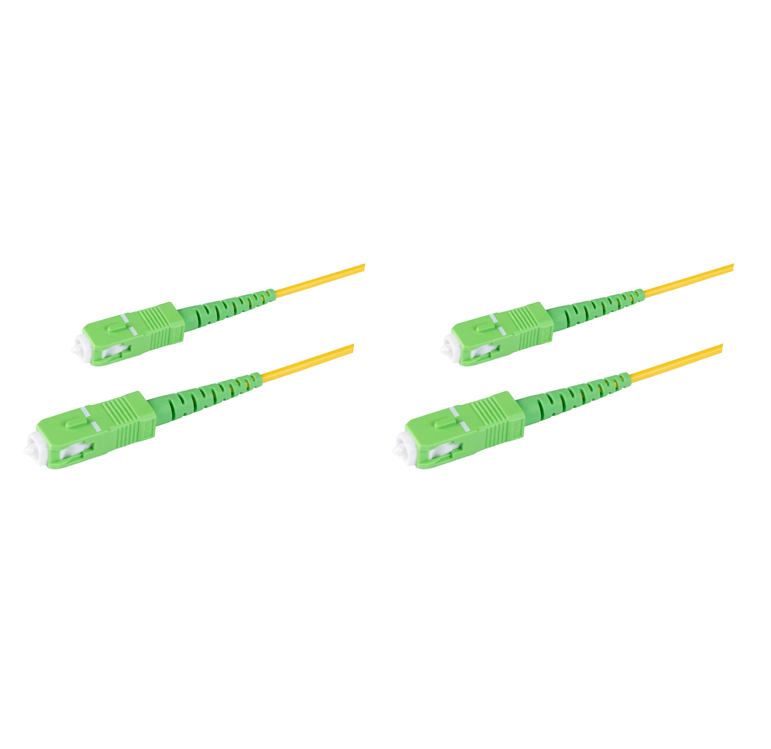 SpeedyFiberTX – 2-Pack 200ft SC/APC to SC/APC Slim Simplex Riser OFNR Fiber Optic Patch Cable, Corning SMF-28 Singlemode 9/125um Ultra Fiber, OS1/OS2 Compatible - Perfect for Data Centers, Telecom Networks & Home Office Setups
