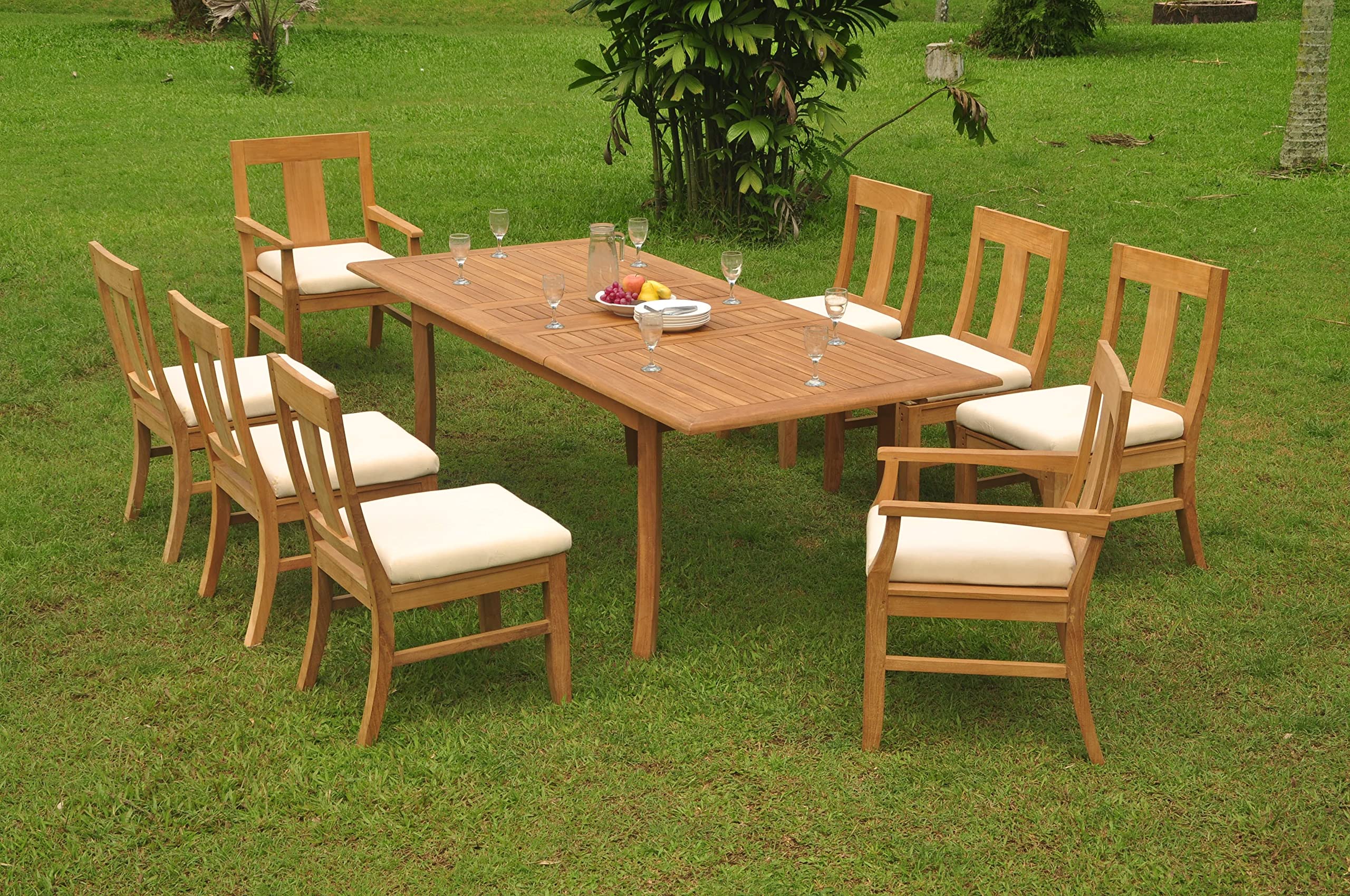 Premium 9-Piece Outdoor Teak Patio Dining Set with 94
