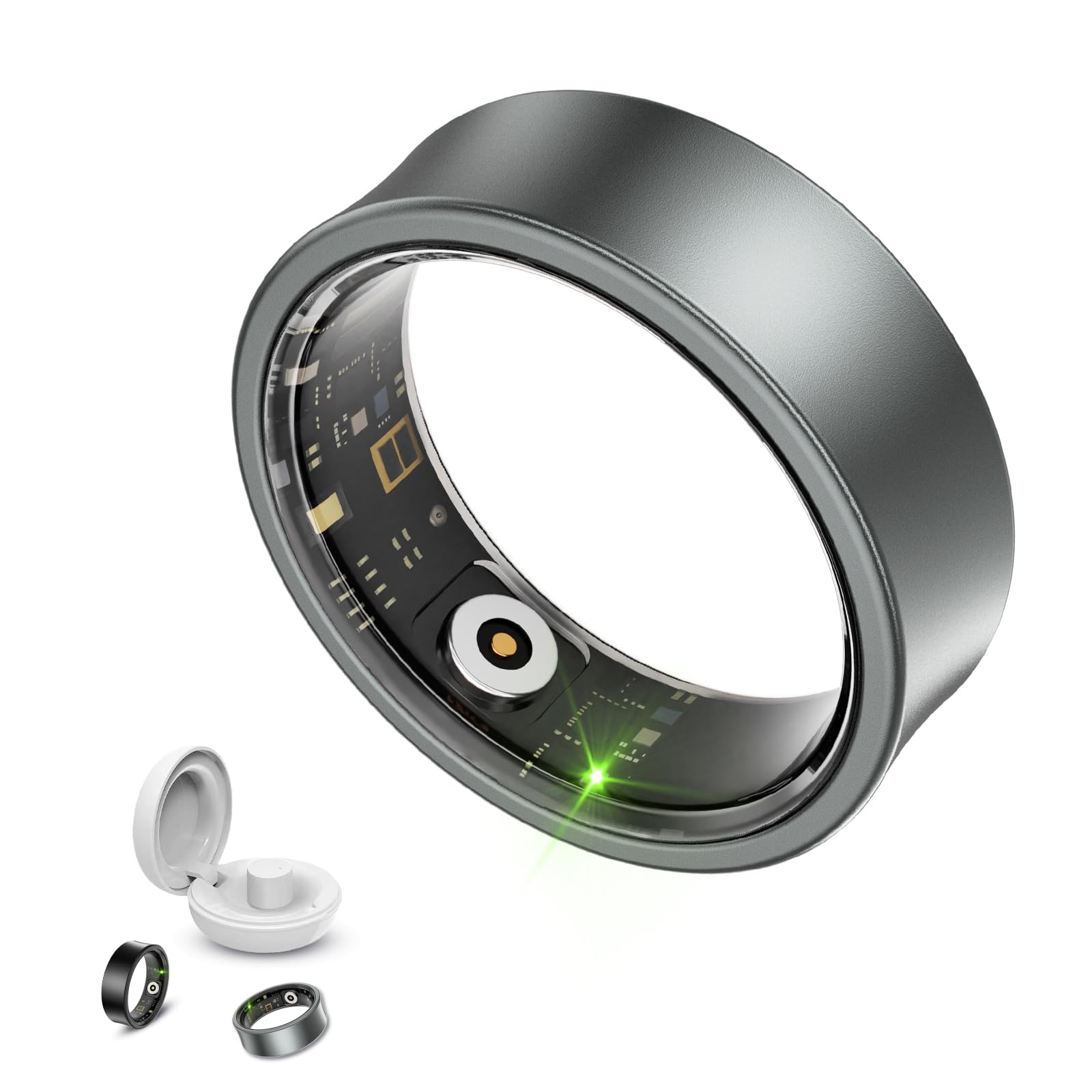 Smart Ring Health & Fitness Tracker for Men & Women - Heart Rate, Blood Oxygen, Sleep Monitor, Waterproof Activity Tracker with Exercise Tracking (Silver) | Perfect for Gym, Running, Swimming & Daily Health Monitoring