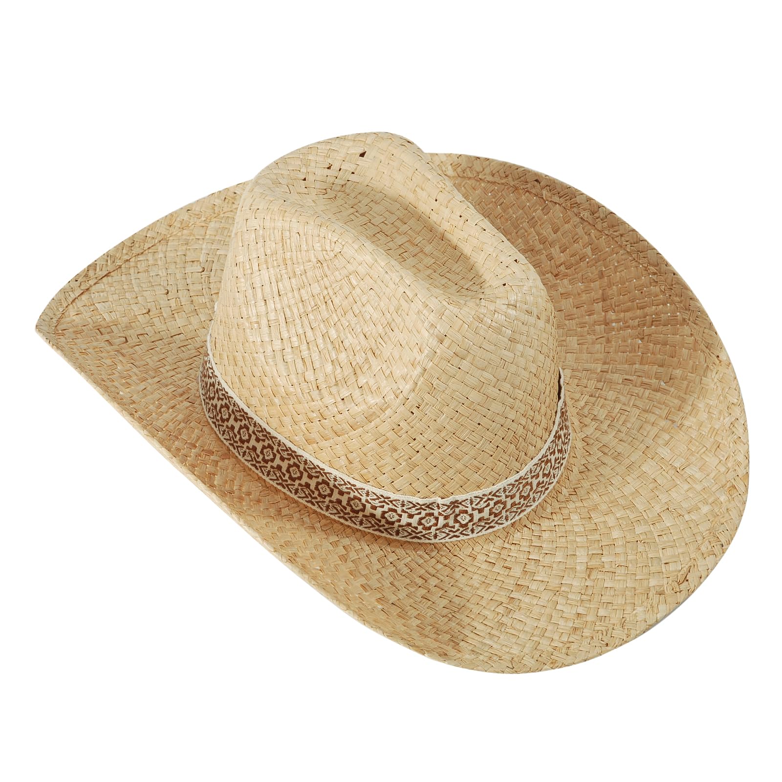 Stylish Straw Cowboy & Cowgirl Hats for Women & Men - Summer Beach Sun Hat with Wide Brim - Western Panama Hat for Outdoor, Country Music Festivals, and Vacation Travel
