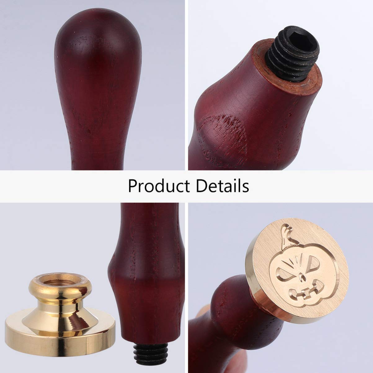 Halloween Pumpkin Skeleton Wax Seal Stamp - Dark Red Wax Seal Kit for Envelopes, DIY Scrapbooking, Journals & Invitations - Perfect for Spooky Party Decorations & Gothic Wedding Stationery