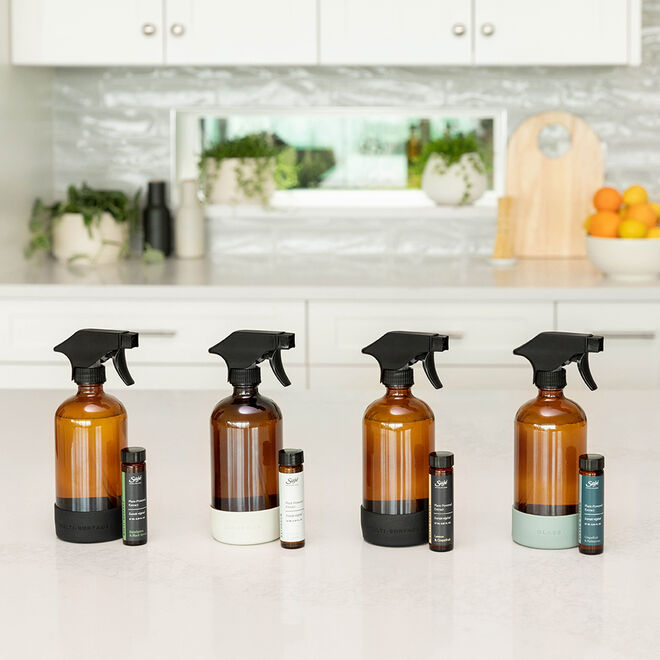 Premium Bathroom Cleaning Kit - All-Purpose Scrubber, Squeegee & Spray Bottle Set for Shower, Tub & Tile - Easy Home Cleaning Essentials for Sparkling Bathrooms