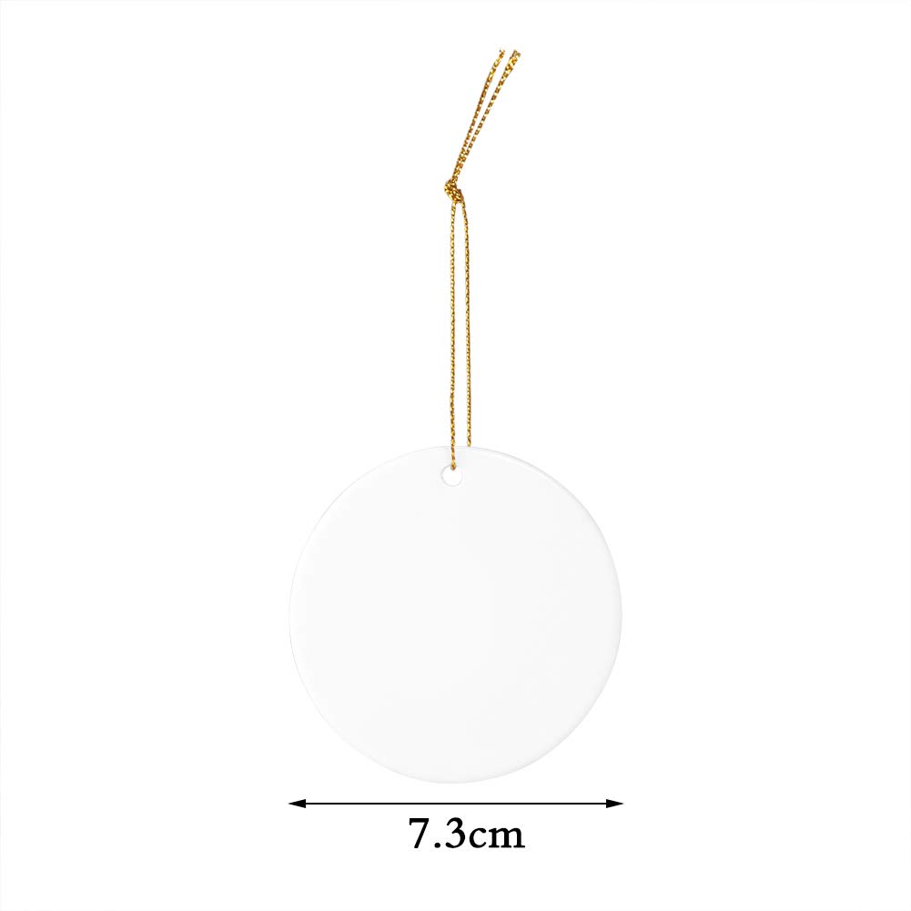 10-Piece Sublimation Blanks Ceramic Disc Ornaments - 3