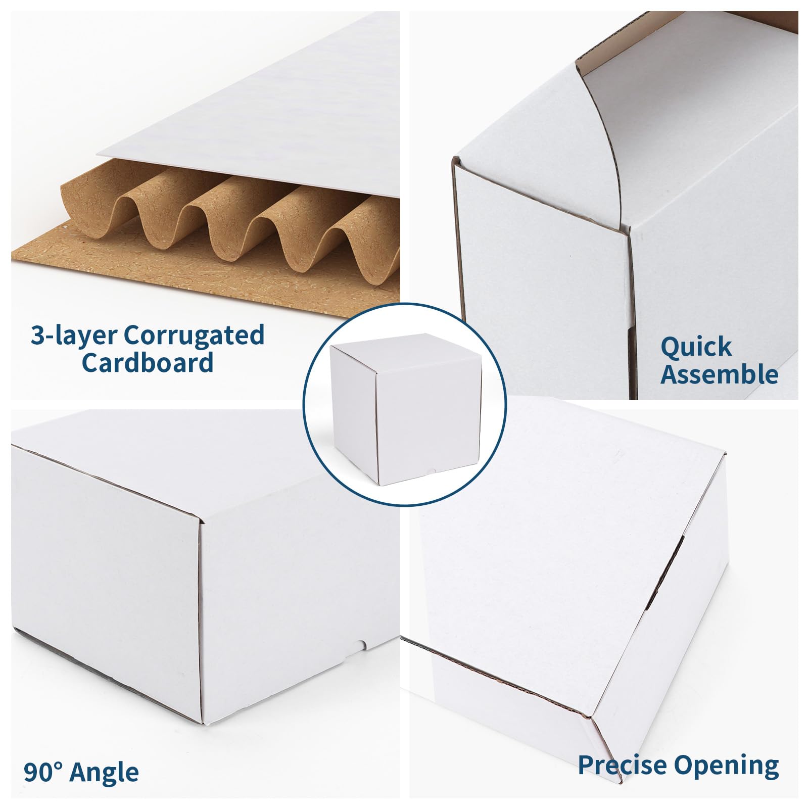 8x8x8 White Shipping Boxes (15-Pack) - Corrugated Mailers for Small Business & Gifts | Secure Packaging Solution