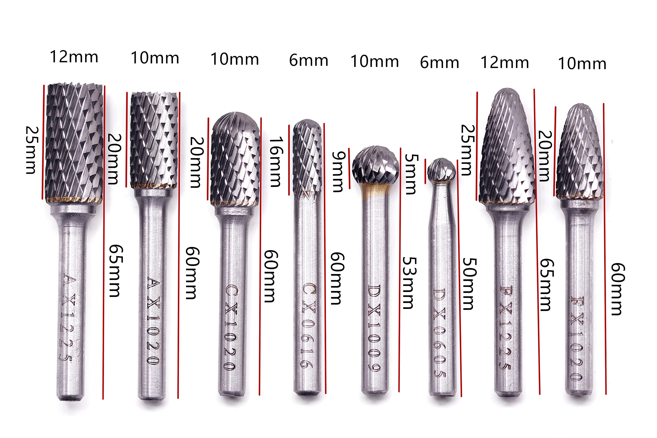 8pcs Tungsten Carbide Burrs Set - 1/4