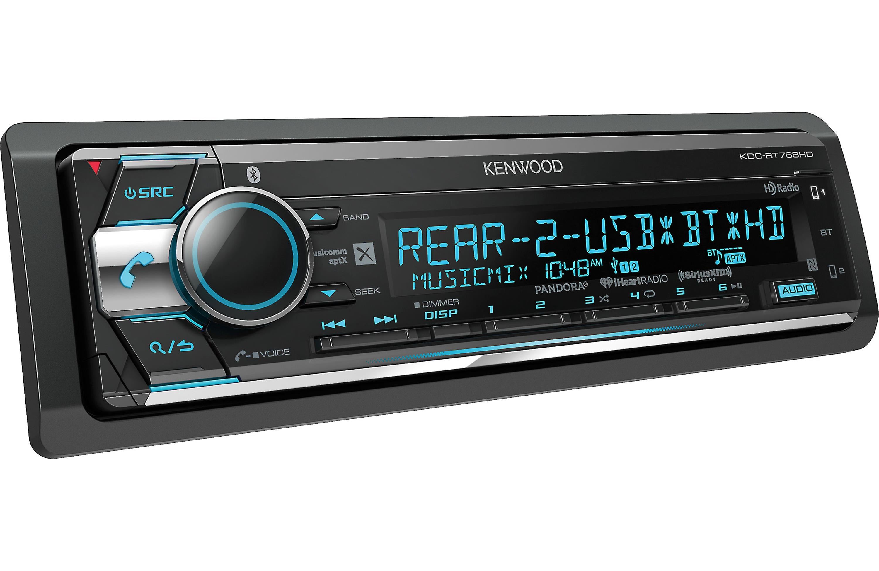 Kenwood KDC-BT768HD Bluetooth Car Stereo Receiver - HD Radio, USB Port, Hands-Free Calling - Perfect for Commuting & Road Trips
