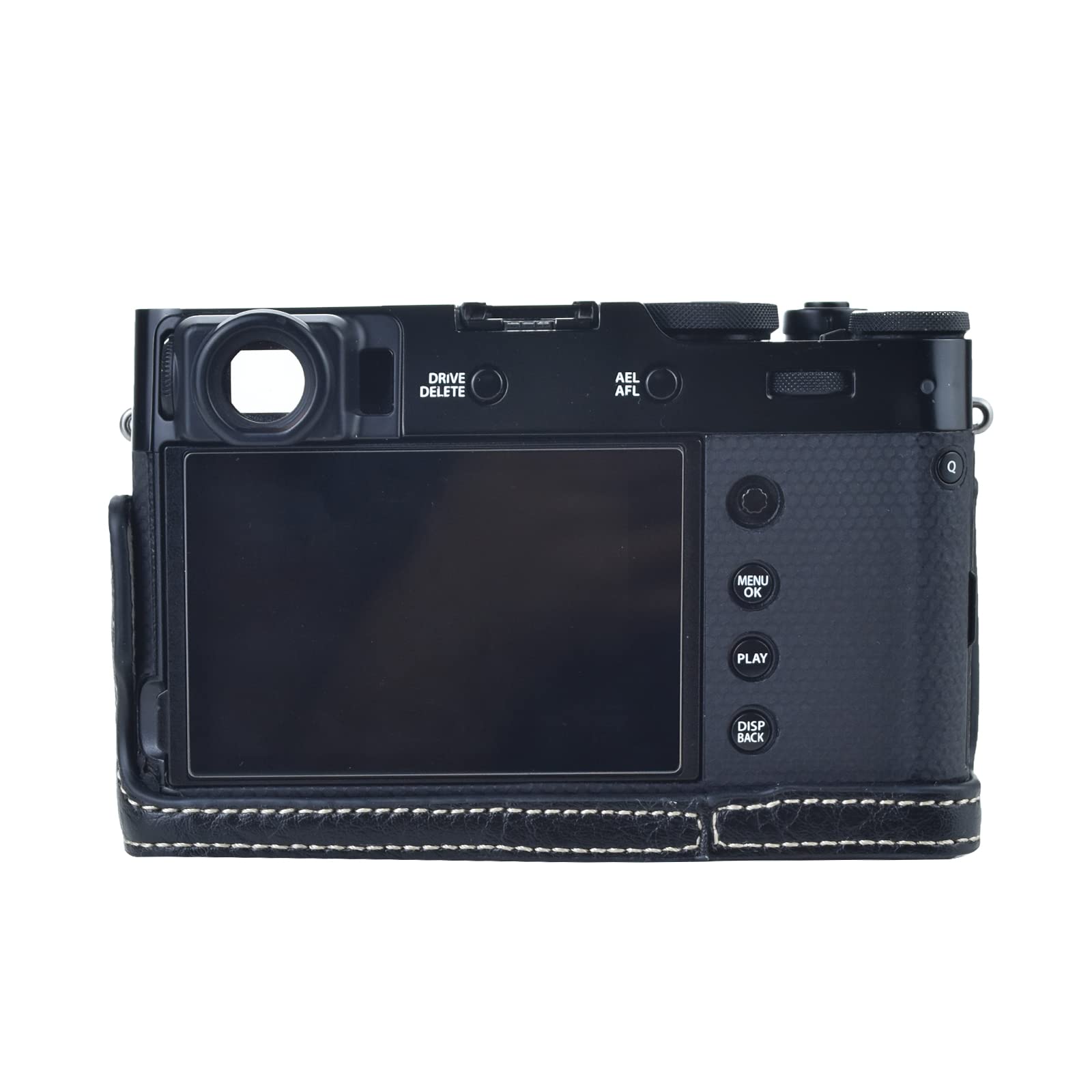 **Rieibi X100V Camera Case - Genuine Leather Protective Cover for Fujifilm X100V Digital Camera - Vintage Style with Adjustable Strap & Enhanced Grip - Perfect for Travel, Street Photography & Everyday Use - Black**