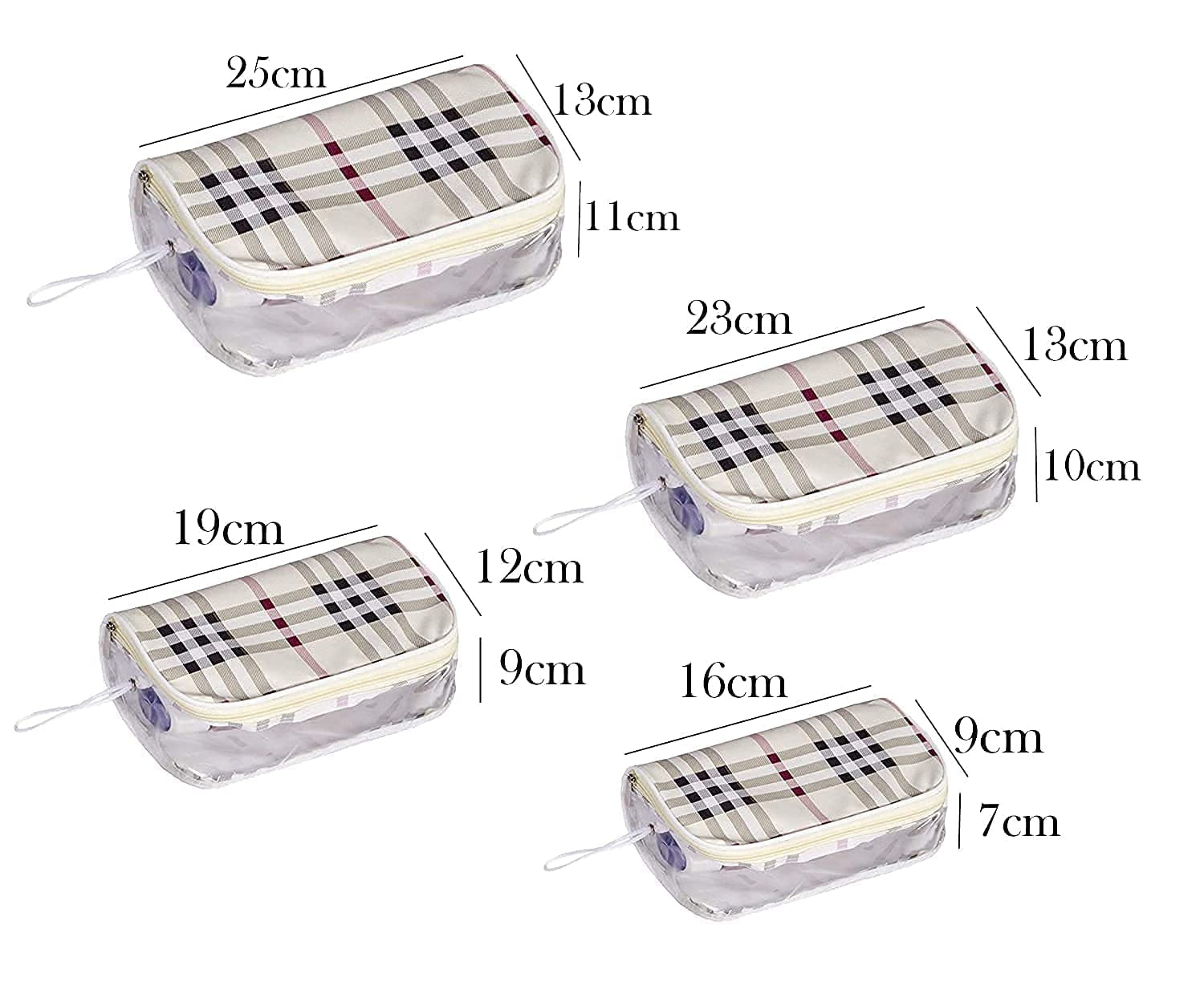 Logicmart Cosmetic Pouch Set - 5-Piece Transparent Travel Toiletry Kit with Makeup Bag & Shaving Kit | Waterproof Plastic Vanity Organizer for Women | Perfect for Travel, Gym, and Daily Beauty Storage