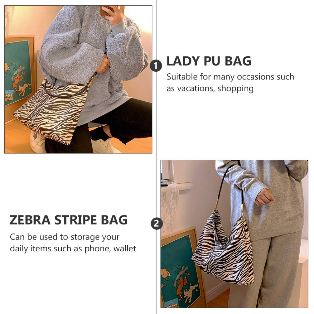 1pc Zebra Print PU Leather Shoulder Bag for Women - Crossbody Camera Strap Tote Handbag in Black & White Pearlescent - Perfect for Travel, Photography & Everyday Use