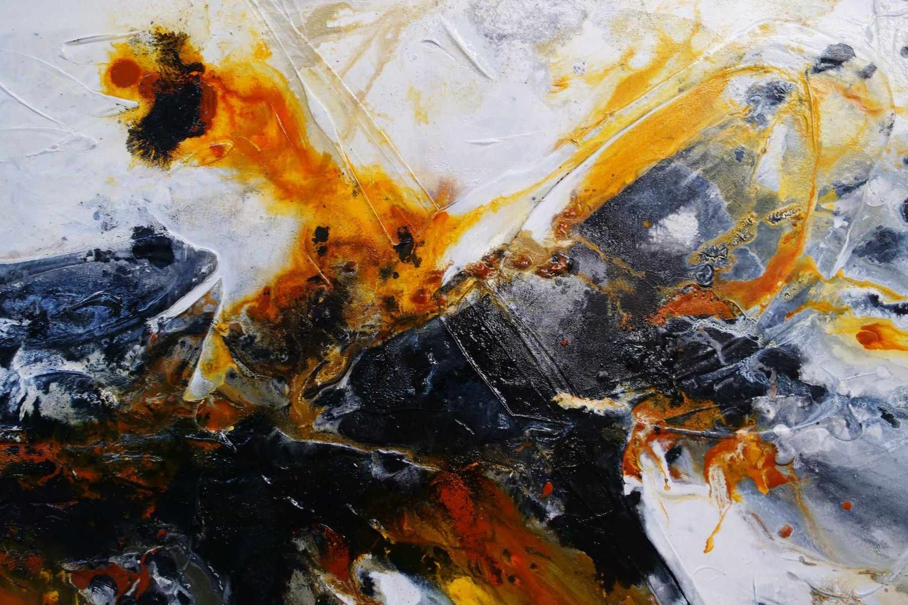 Salted Sienna 240cm x 100cm Abstract Textured Canvas Painting - Modern Black & Brown Wall Art for Living Room, Bedroom, or Office Decor
