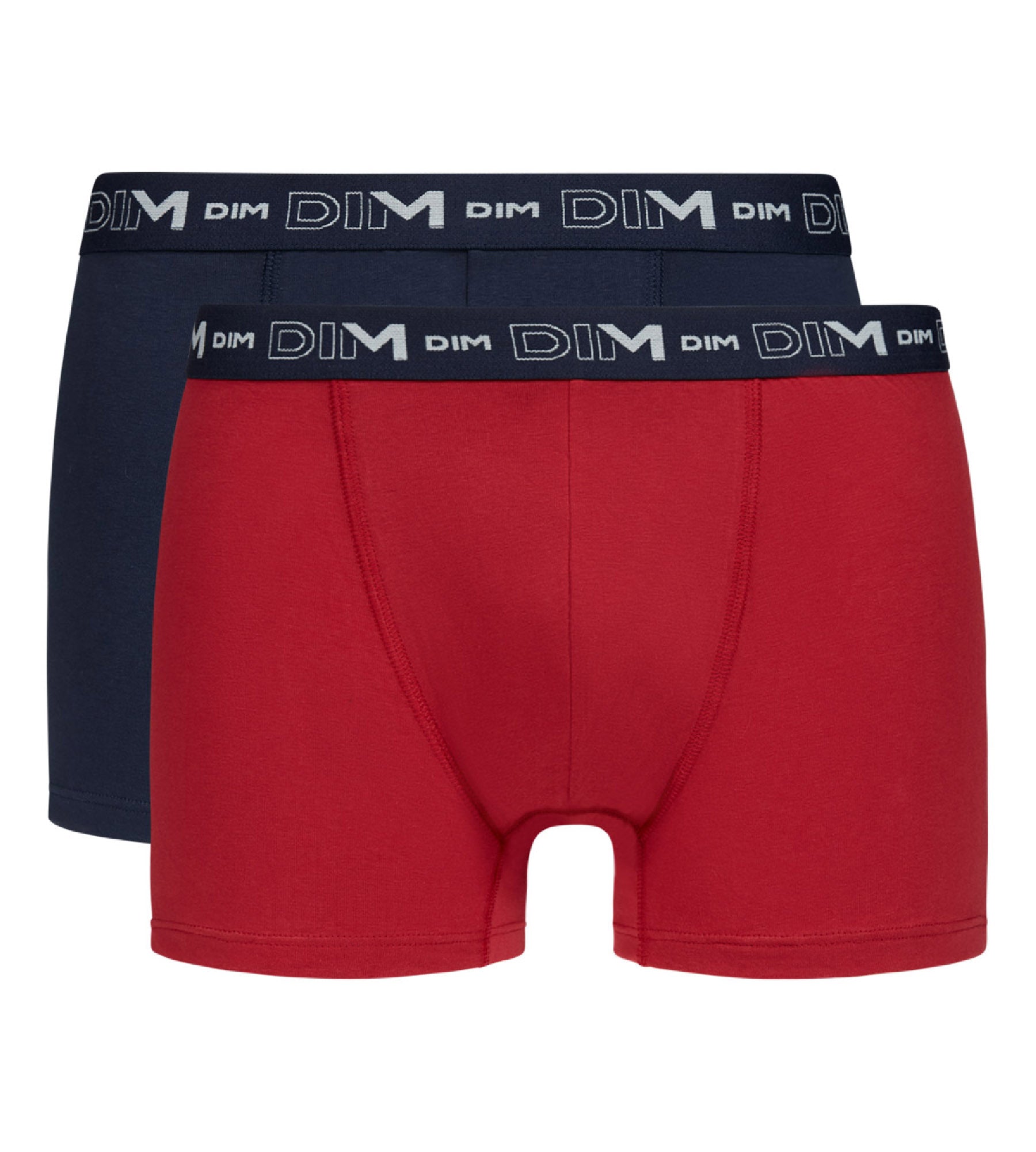 2 Pack Men's Boxer Briefs - Blue & Red Graphic Waistband - 100% Cotton Stretch Underwear for Comfort & Style - Perfect for Daily Wear, Gym & Lounge