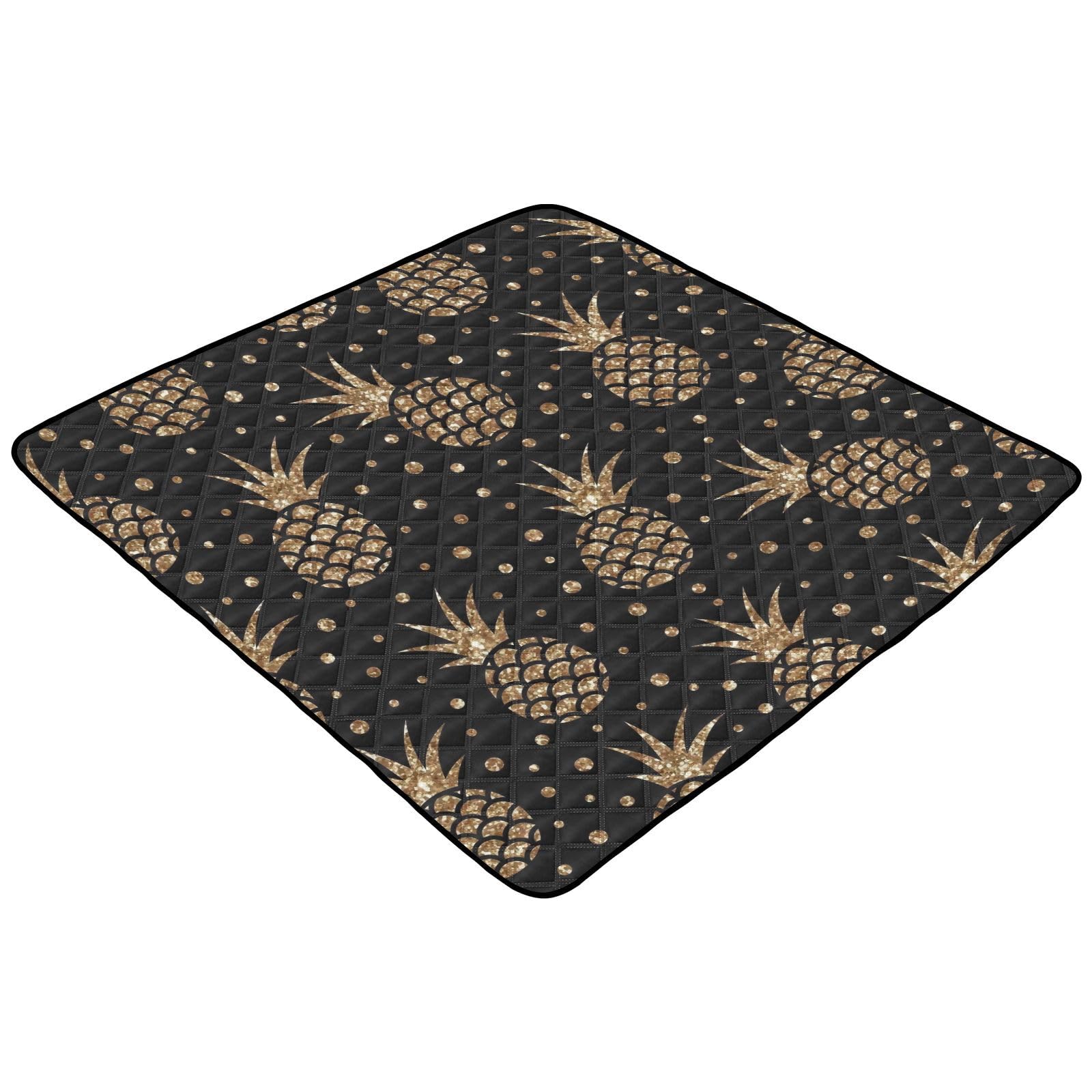 Premium Gold Glitter Pineapple Baby Play Mat - 50