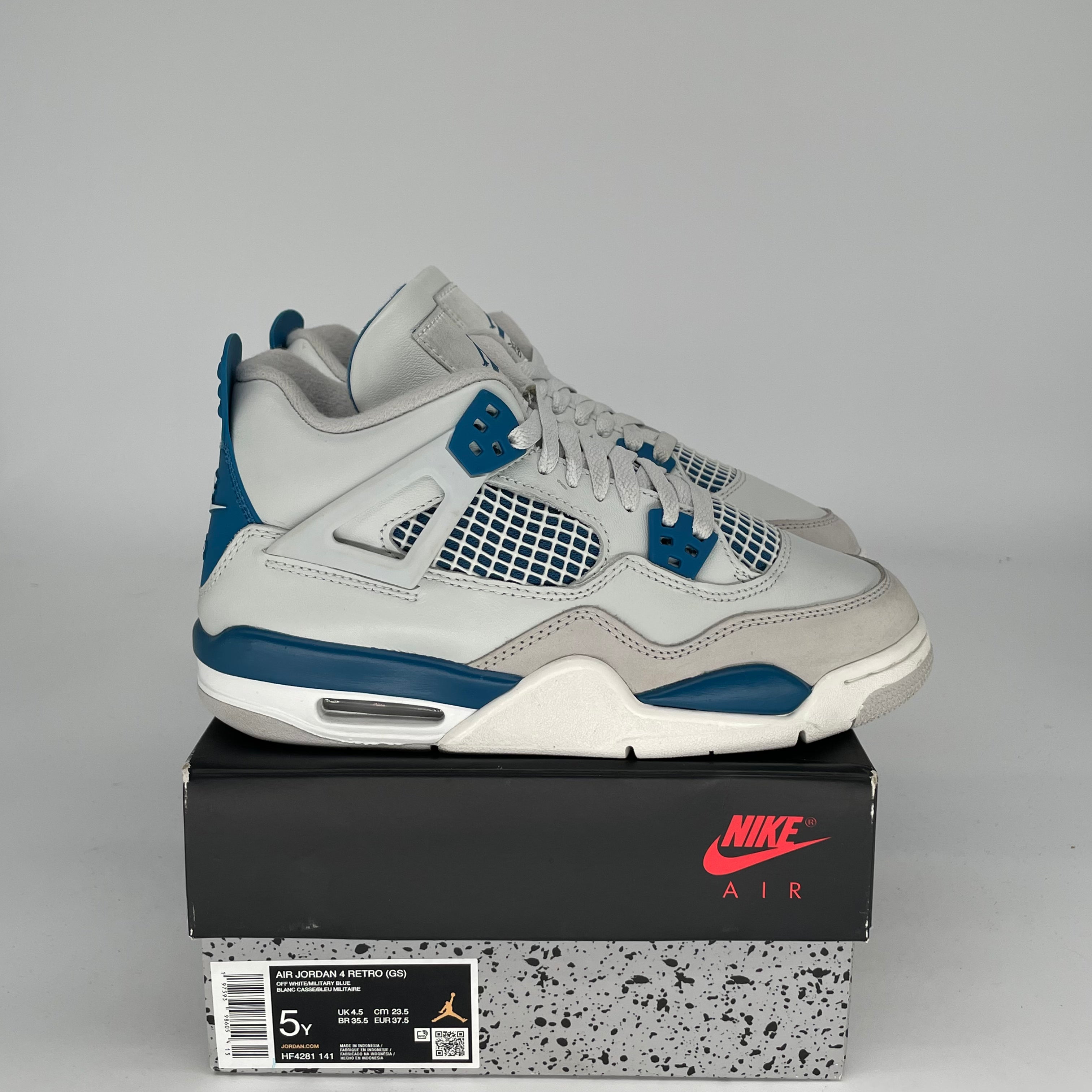 Original: AIR JORDAN 4 MILITARY BLUE SIZE 5/6.5W HF4281 141   Optimized: Authentic Air Jordan 4 Retro 