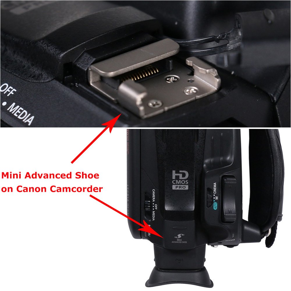 JJC Microphone & LED Light Shoe Adapter for Canon VIXIA HF G20/G21/G30/G40/G50/G26/GX10/S20/S21/S30/S200/HF21/HF200 Camcorders - Mini Advanced Shoe Mount - Perfect for Vlogging, Interviews, and Low-Light Video Recording