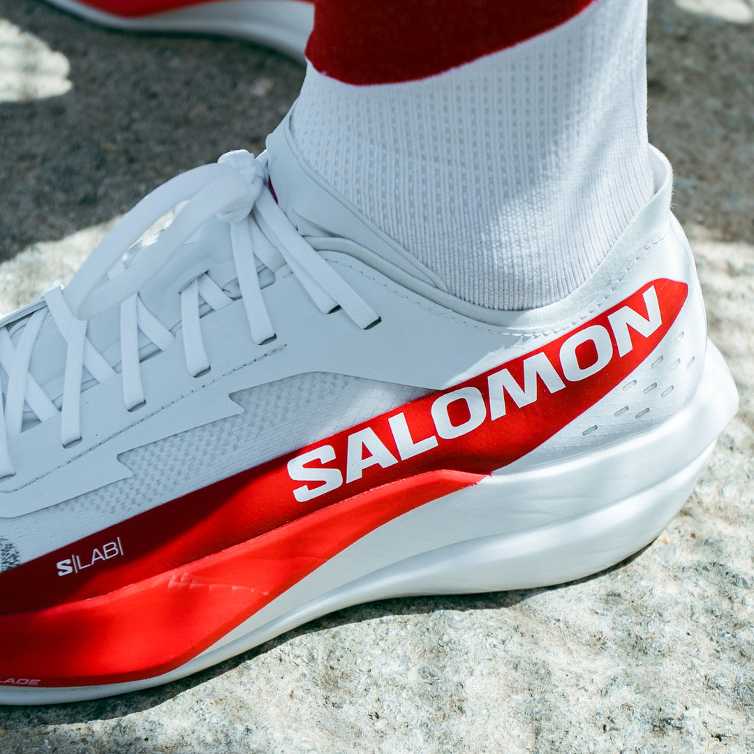 Salomon S/Lab Phantasm 2 Men's Road Running Shoes - White/White/High Risk Red | Lightweight Performance for Marathon Training & Competitive Racing