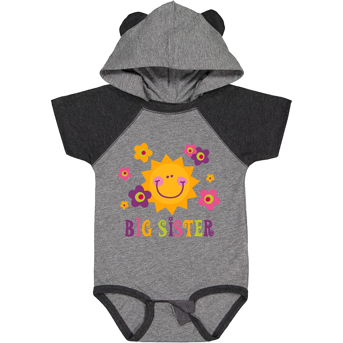 Inktastic Sunny Big Sister Baby Bodysuit - Cute Matching Outfit for Siblings, Newborn & Toddler - Perfect for Family Photos, Baby Showers & Sibling Bonding Moments