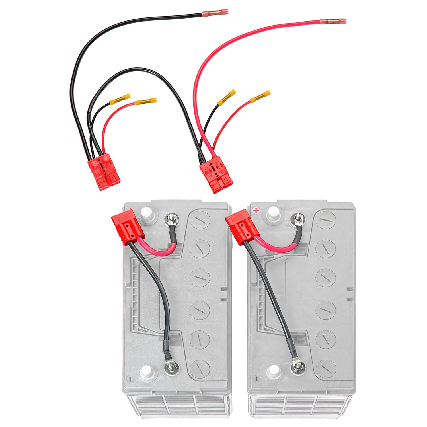 24V Trolling Motor Connection Kit RCE24VBCHK - Series Wiring for 12V Batteries with Onboard Charger | Marine-Grade Waterproof Connectors | Plug & Play Installation | Perfect for Bass Boats, Kayaks & Small Watercraft (Batteries Sold Separately)