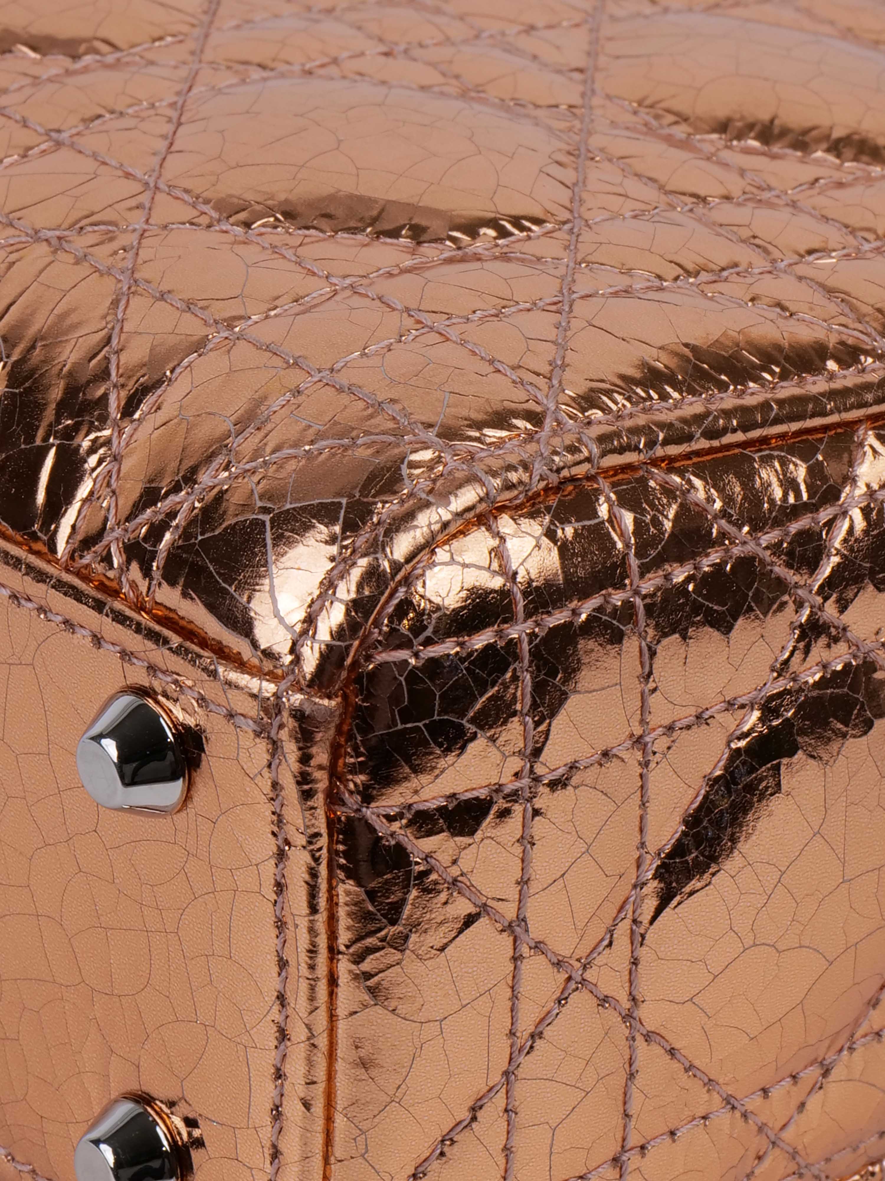 Dior Mini Lady Dior Handbag in Copper Metallic | Luxury Crossbody Bag for Women | Perfect for Parties, Dates & Special Occasions
