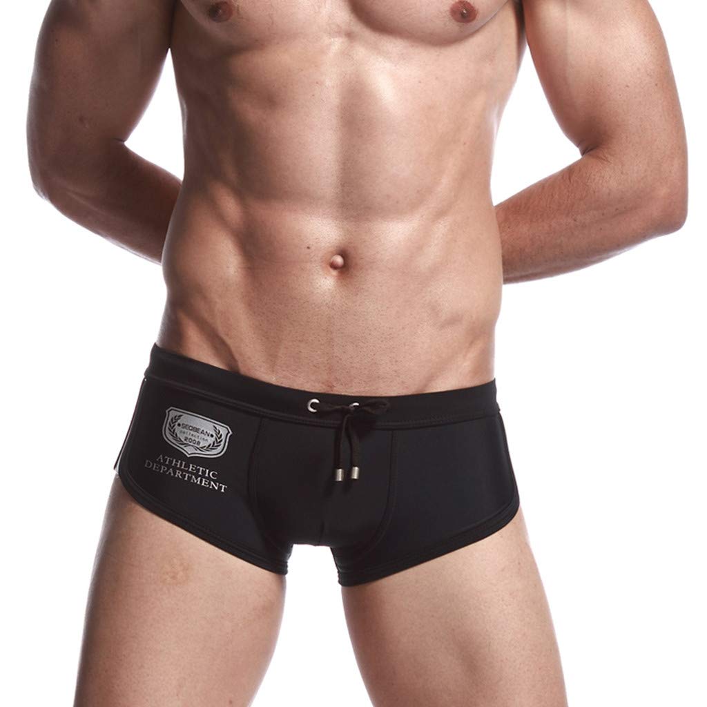 LILIRENER Men's Breathable Nylon Stripe Briefs - Sexy Swim Trunks with Bulge Design for Swimming, Beach & Pool - Comfortable Quick-Dry Men's Swimwear for Vacation, Gym & Water Sports