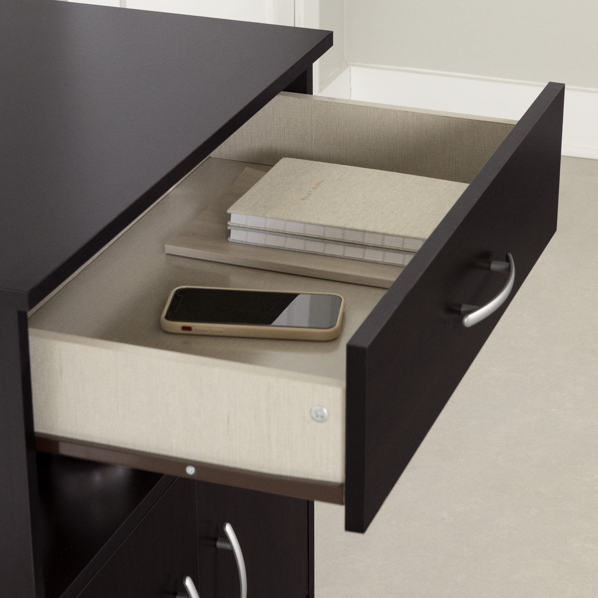 South Shore Axess Microwave Cart on Wheels with Storage Shelf - Chocolate Brown - Compact Rolling Kitchen Cart for Small Spaces, Apartments & Dorms
