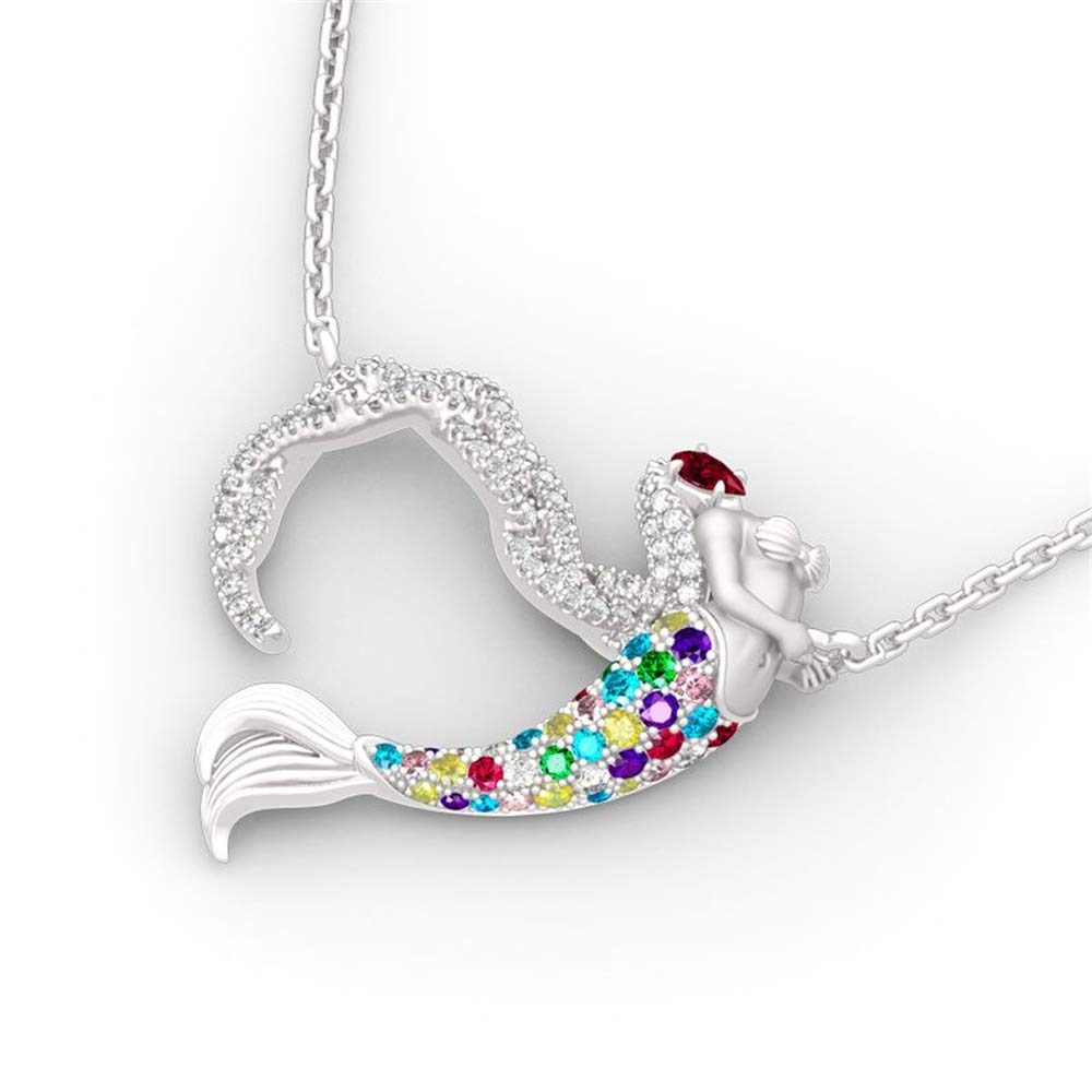 Jeulia Sterling Silver Mermaid Pendant Necklace for Women - Elegant Ocean-Themed Jewelry Gift for Girlfriend, Wife, Valentine's Day & Birthday - Comes with Jewelry Box | Perfect for Beach Vacations, Romantic Dates & Special Occasions