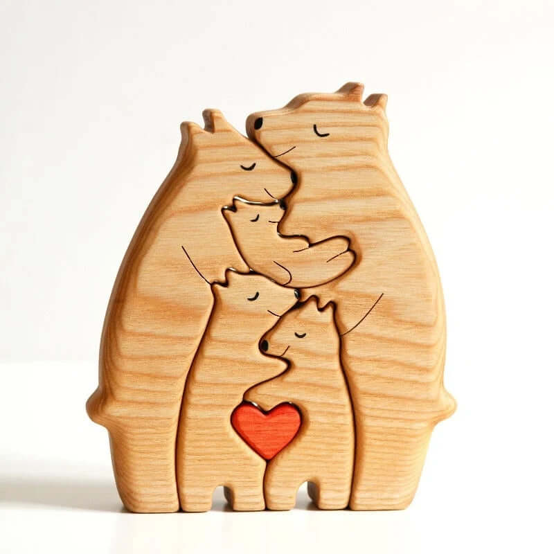 Personalized Wooden Bear Family Name Puzzle - Custom Engraved Gift for Kids & Toddlers | Unique Baby Shower, Birthday & Christmas Present | A5432