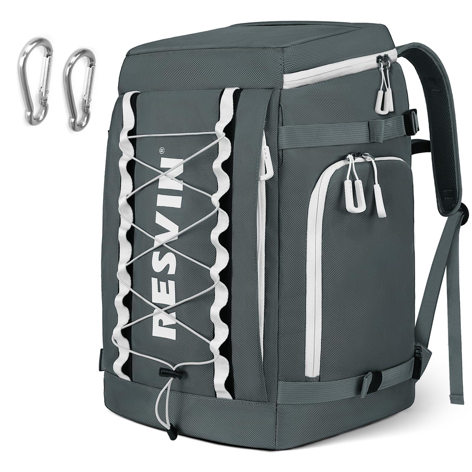 **55L Waterproof Ski Boot Backpack - 1680D Nylon Durable Travel Bag for Ski Helmet, Goggles, Gloves & Snowboard Accessories | Perfect for Ski Trips & Winter Sports Gear Storage**