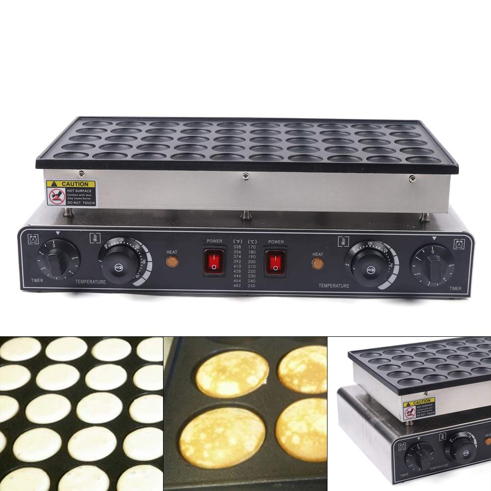 Commercial Electric Dutch Pancake & Waffle Maker Machine - 50pcs Nonstick Baker Iron with 50-300℃ (122-572℉) Temperature Control - Perfect for Restaurants, Cafes, and Breakfast Catering Businesses