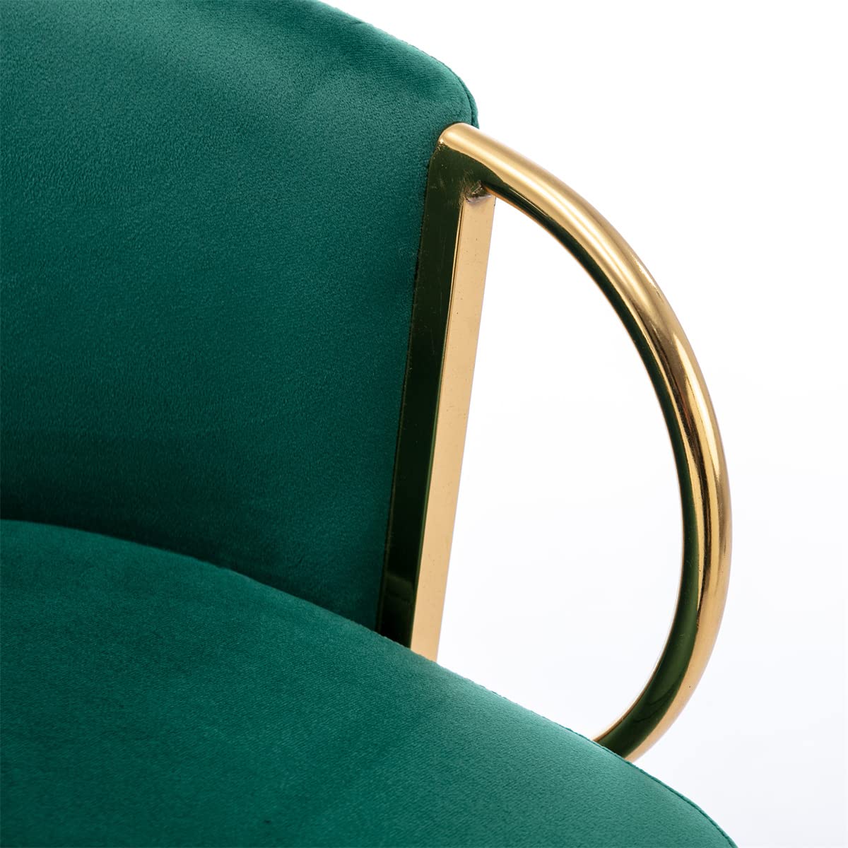 Premium Velvet Bar Stools Set of 2 - 26 Inch Counter Height with Chrome Footrest & Golden Legs, Modern Kitchen Stools in Green for Dining Room, Bar Counter or Breakfast Nook - TRIPLE TREE