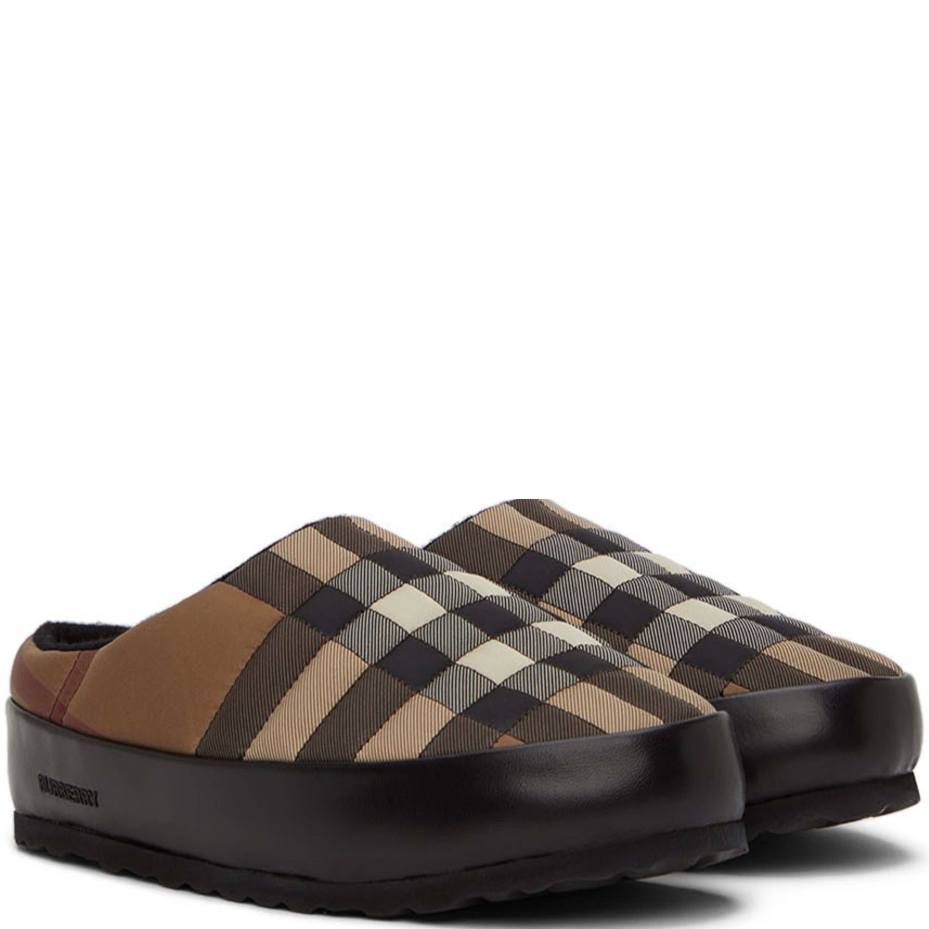 Burberry Northaven Check Slippers for Women - Luxury Plaid House Shoes with Memory Foam - Perfect for Indoor Comfort, Lounging & Spa Days