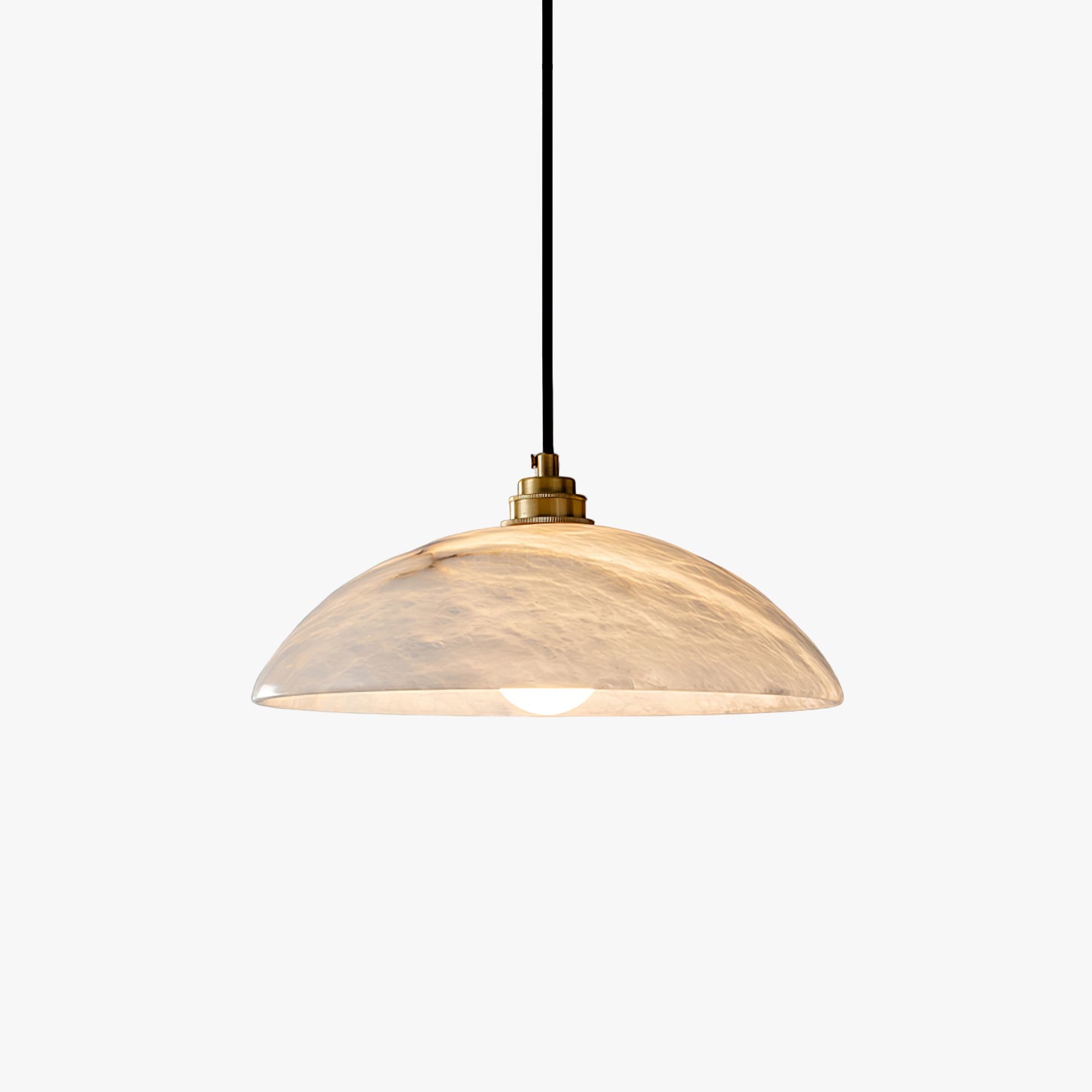 Modern Alabaster Dome Swag Pendant Lamp - Elegant Hanging Light Fixture for Dining Room, Kitchen Island & Bedroom Decor
