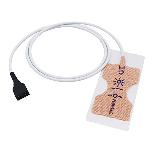 24pcs Nonin 9000P Compatible Disposable SpO2 Sensor Probe - Pediatric Adhesive Oximeter Sensor with 7-Pin Connector & 3.3ft Cable for Pulse Oximetry Monitoring in Hospitals, Clinics, and Home Care