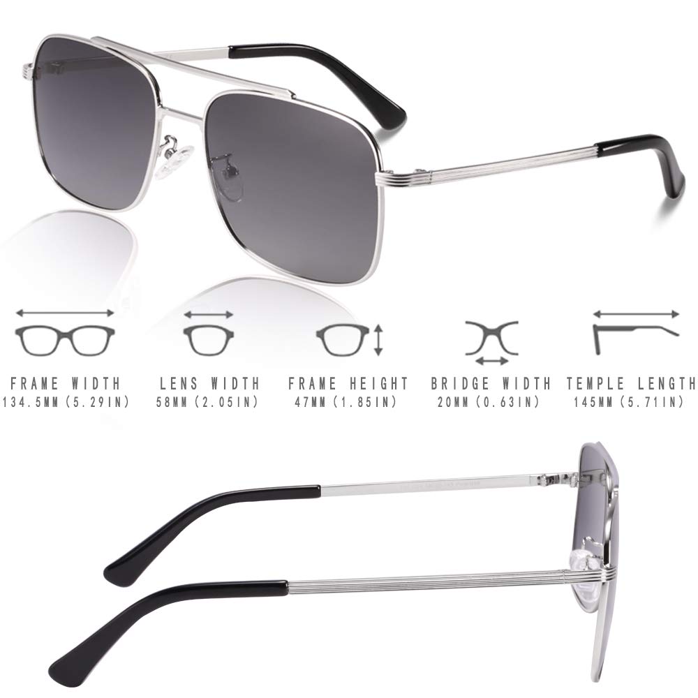 Lightweight Square Polarized Sunglasses for Men - UV400 Protection & Anti-Glare - Perfect for Driving, Fishing & Outdoor Activities