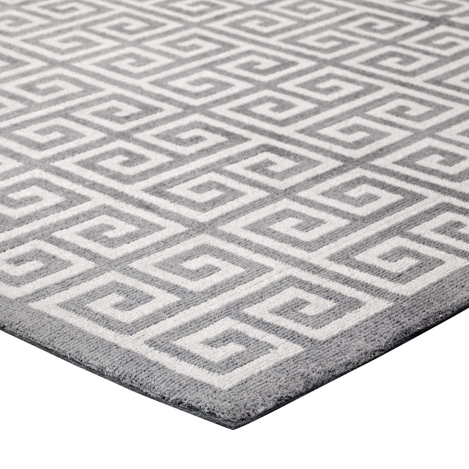 Modern Contemporary Urban Living Room Area Rug - Soft Fabric Floor Carpet Runner in Multi-Tone Gray - Perfect for Lounge, Bedroom & Home Decor