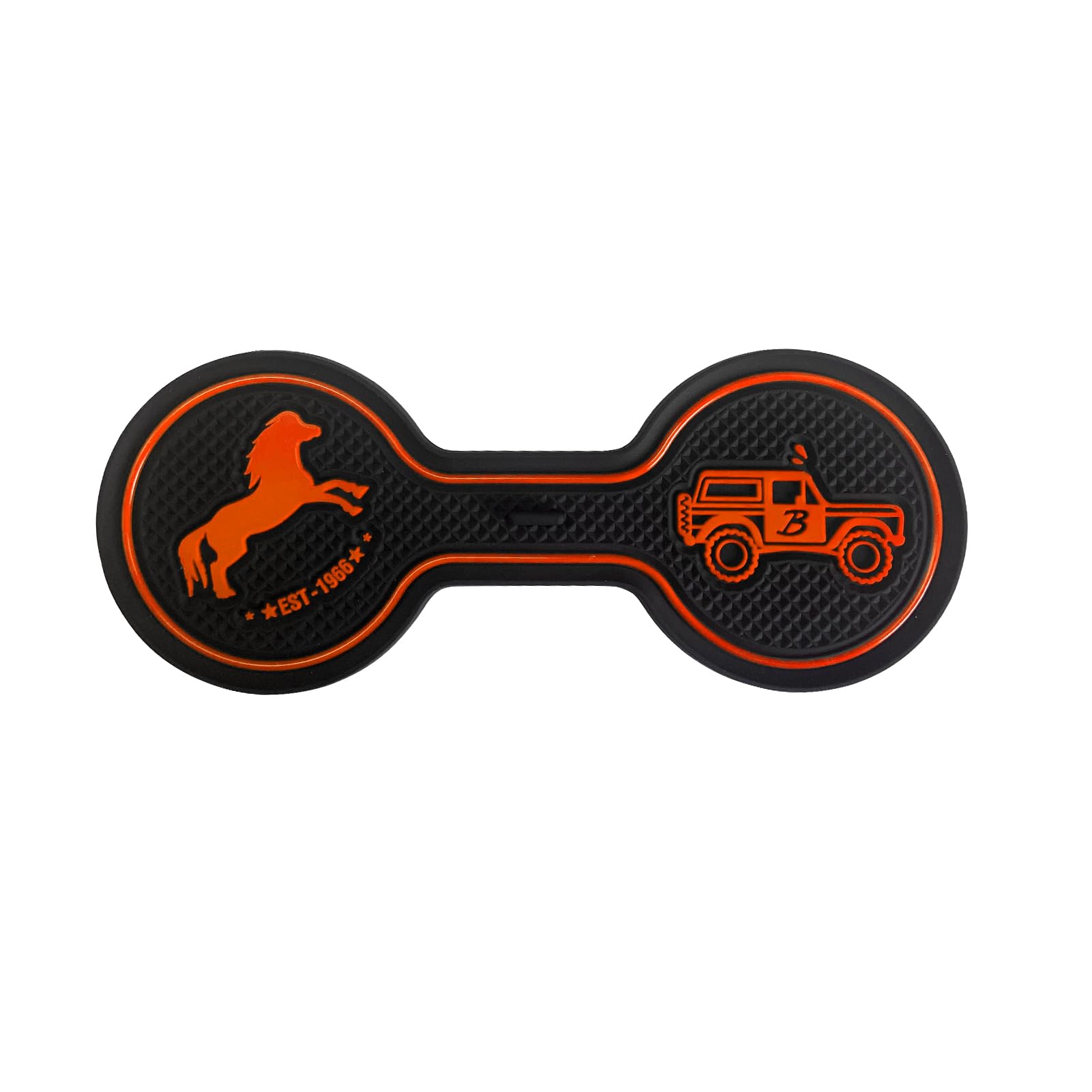**Ford Bronco 2021-2024 Cup Holder Coaster - Non-Slip Silicone Drink Mat, Car Accessories for Beverage & Decoration (Orange) - Perfect for Road Trips, Coffee, and Spill Protection**